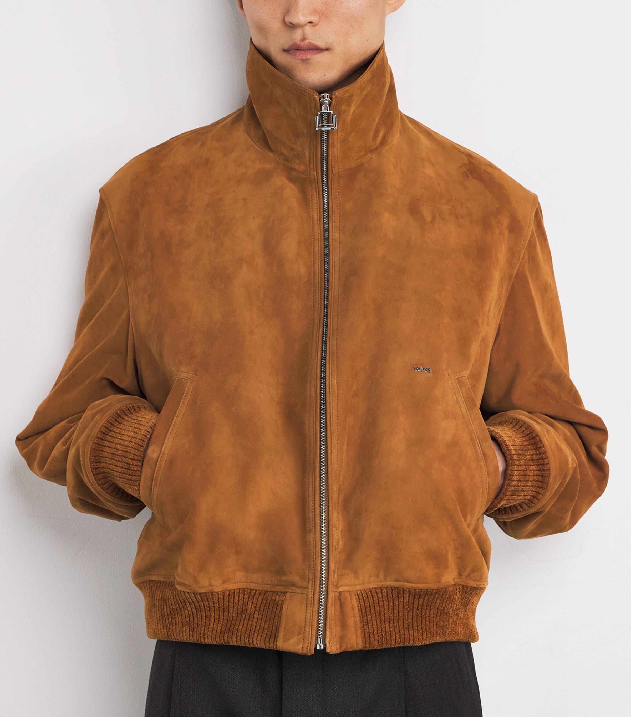 Suede Bomber Jacket CAMEL Image 7