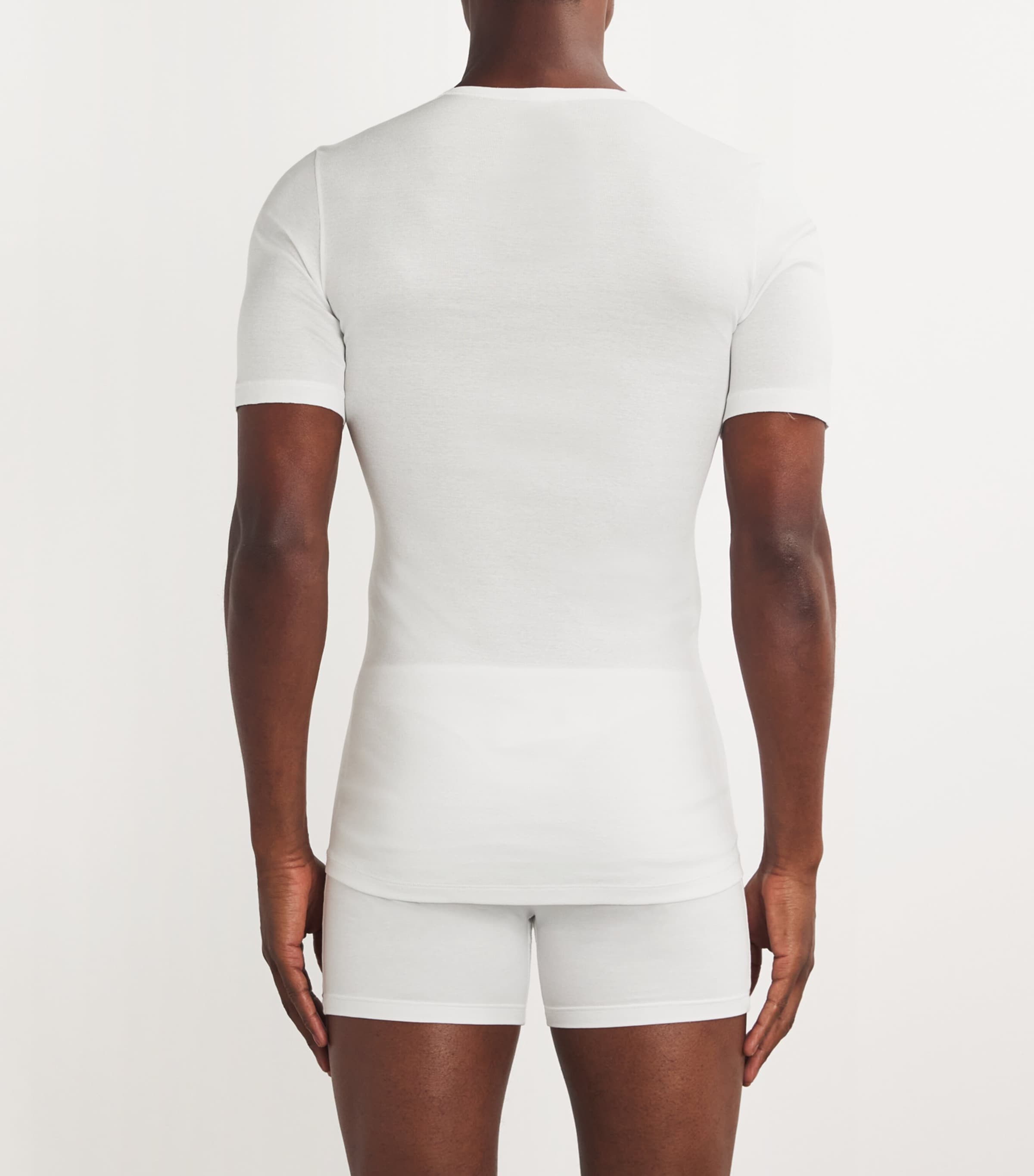 Cotton Pure V-Neck T-Shirt 0101/WHITE Image 3