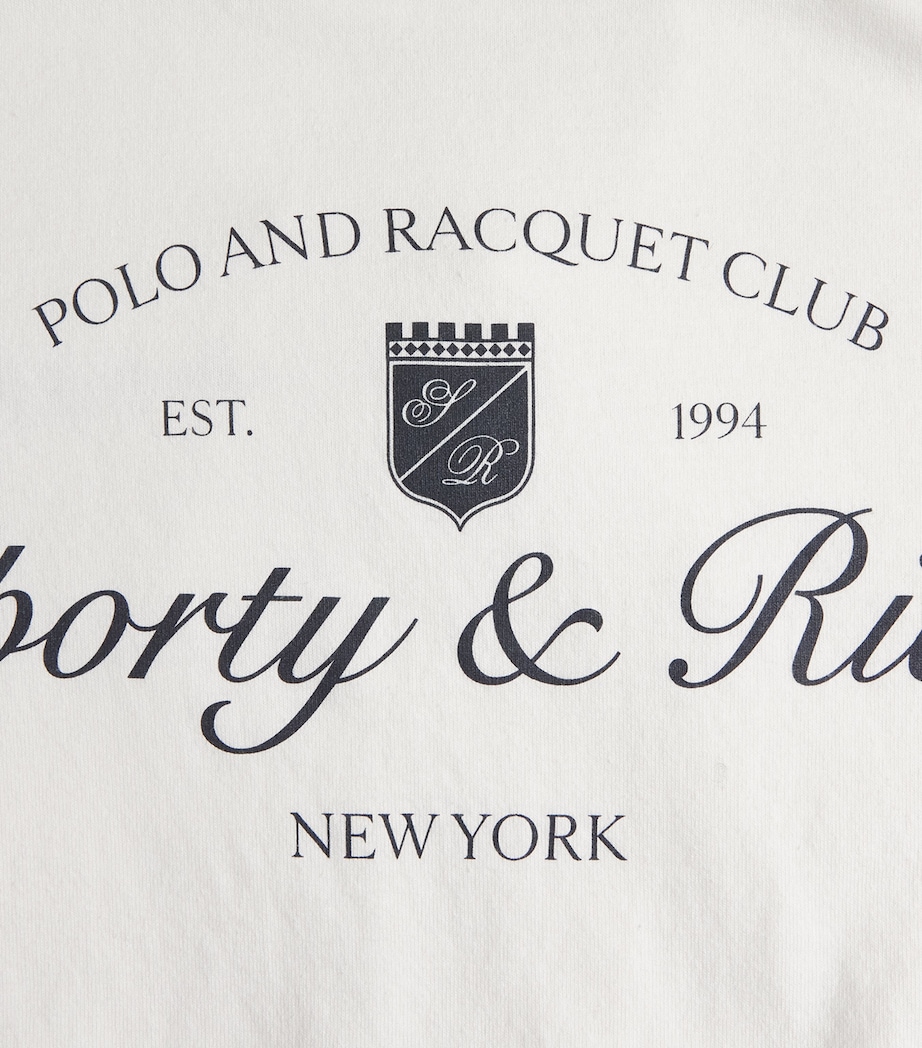 Sporty & Rich Womens Cotton Syracuse T-Shirt White Navy Image 6