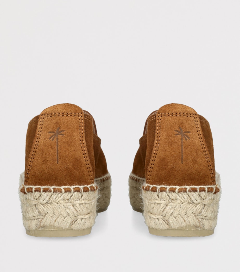Manebi Suede Hamptons Espadrilles Mid Brown Image 2