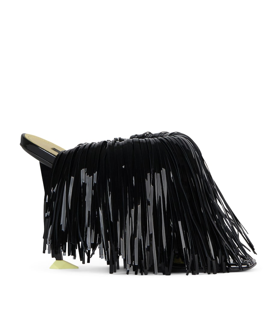 Givenchy Leather Boudoir Fringe Heeled Sandals 95 Black Image 1
