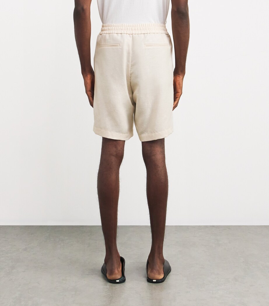 Colombo Mens Cashmere-Linen Drawstring Shorts Sand Image 4
