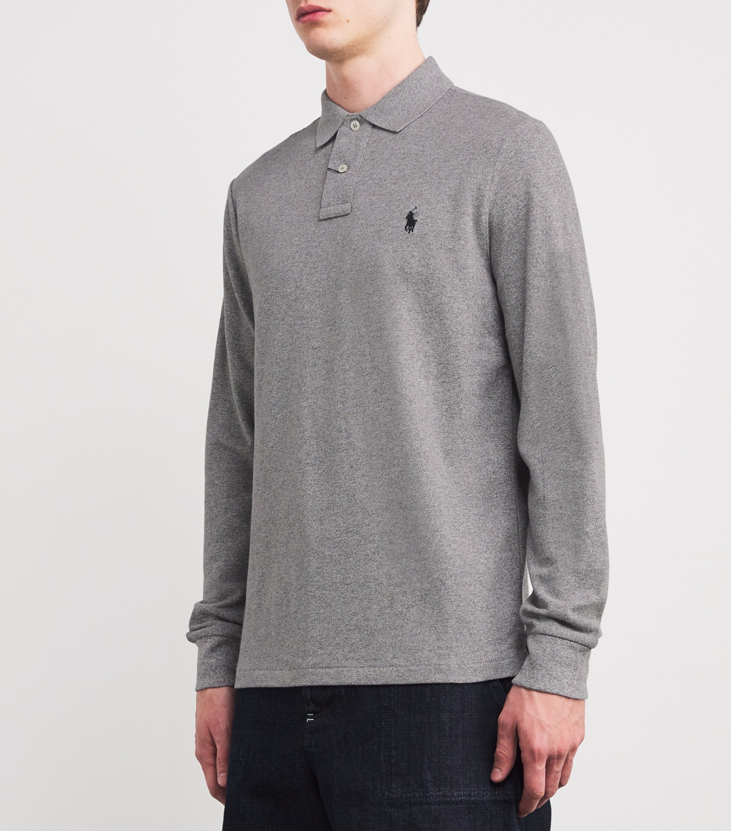 Polo Ralph Lauren Grey Long-Sleeved Polo Shirt | Harrods US