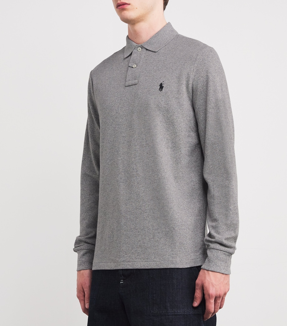 Polo Ralph Lauren Grey Long-Sleeved Polo Shirt Harrods UK