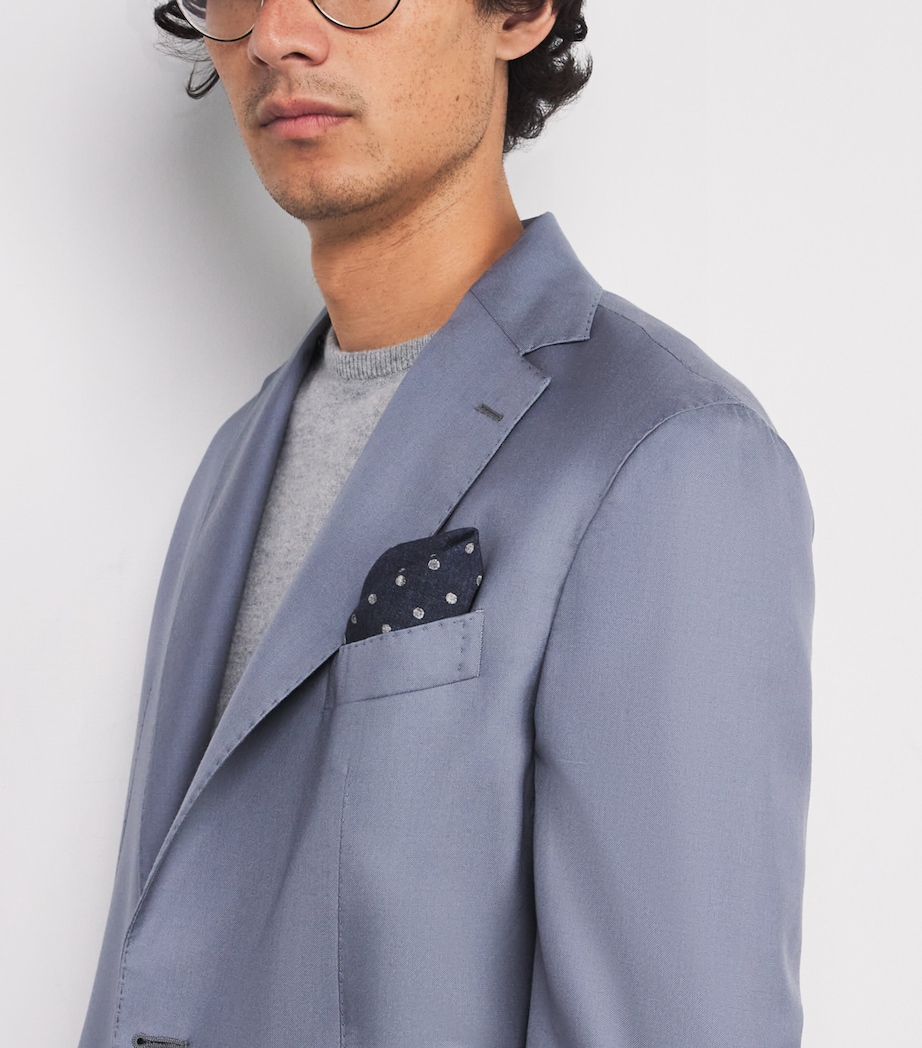 Cotton-Wool Printed Pocket Square BLU Image 2