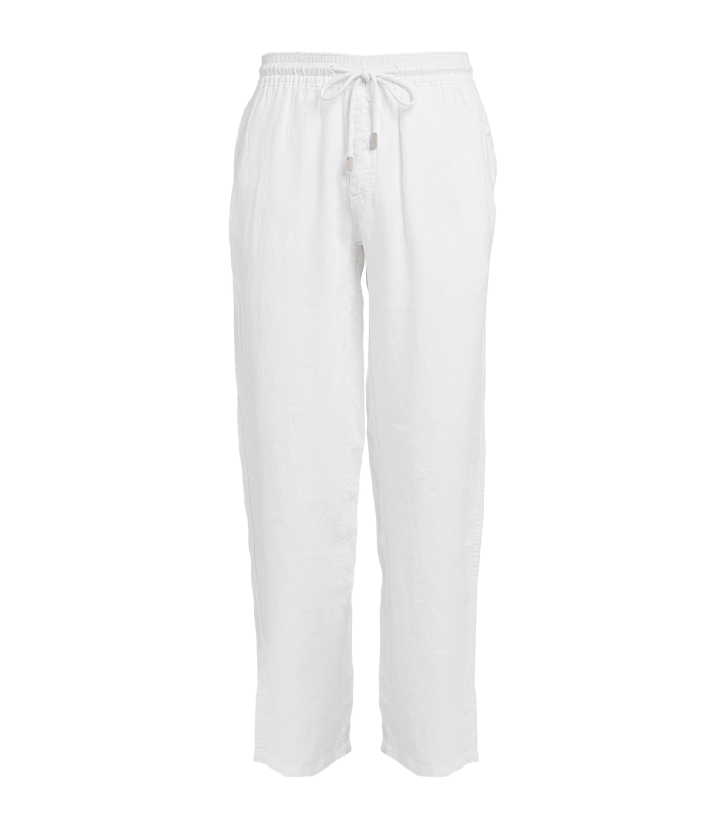 Linen Drawstring Trousers 010 WHITE Image 2