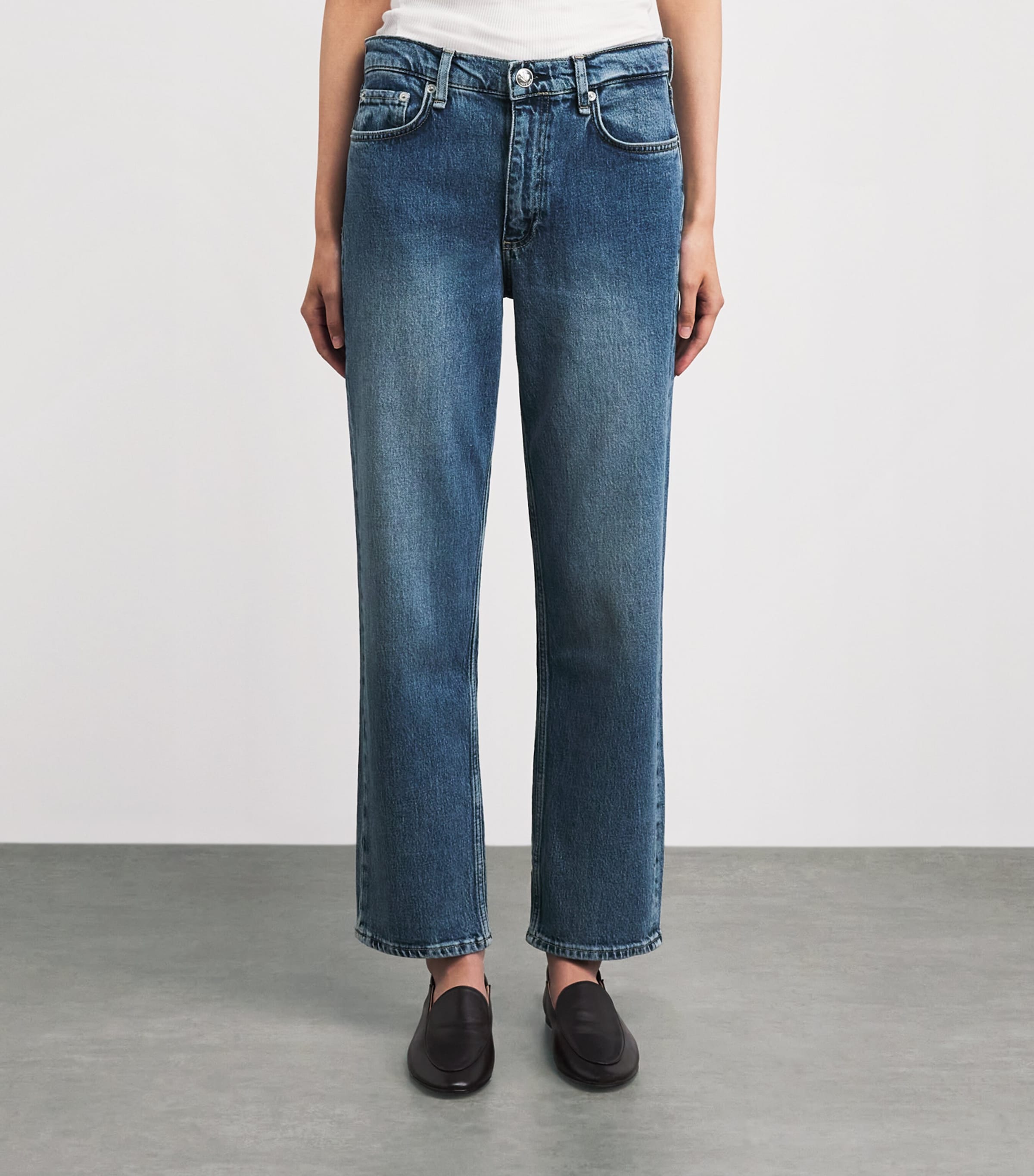 Rag & Bone Womens Harlow Straight Jeans Accord Image 4
