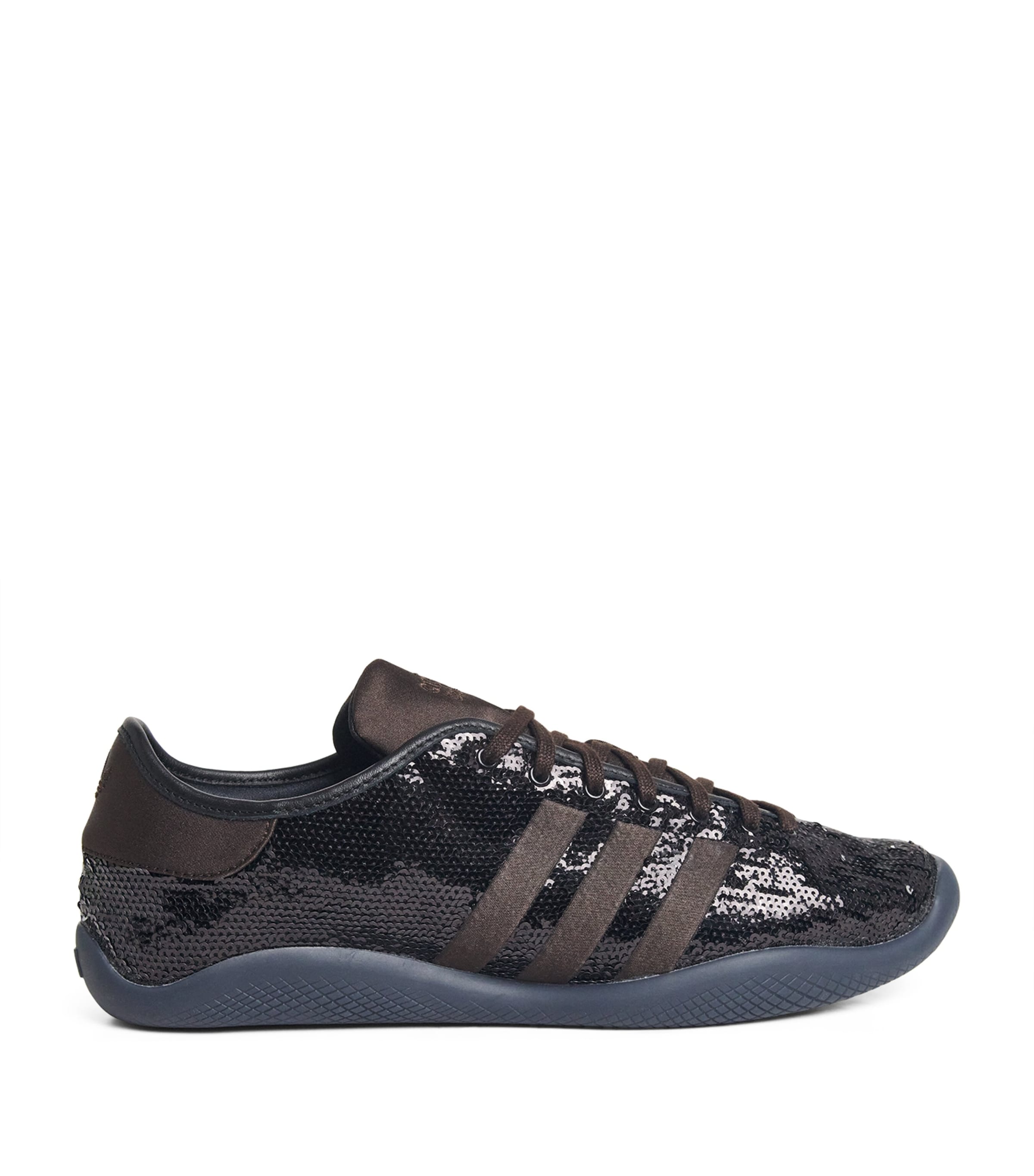 adidas Mens x Wales Bonner Sequinned Karintha Sneakers Black/silver/brown Image 1