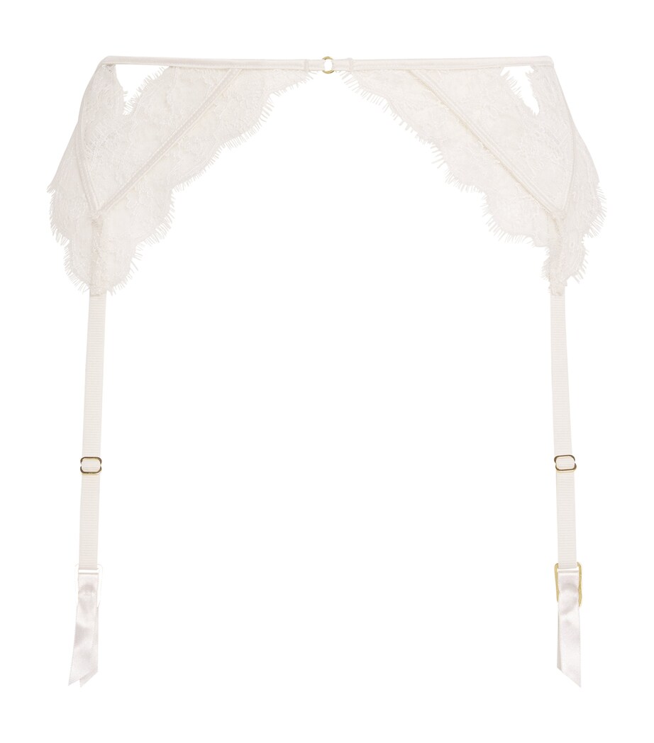 Kiki de Montparnasse Womens Lace-Insert Garter Belt Ivory Image 1