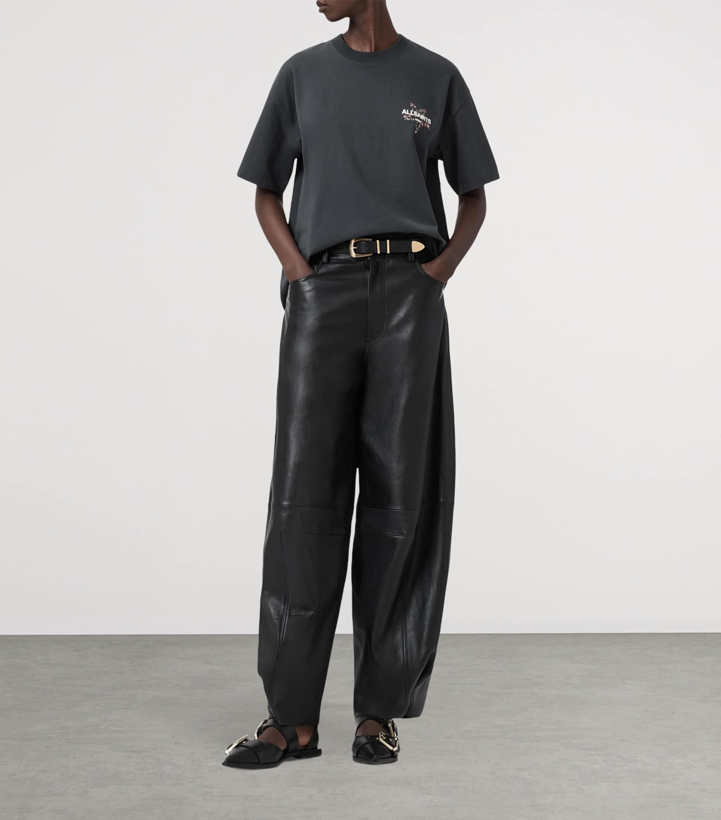 Cotton Pentacle Etta T-Shirt WASHED BLACK Image 2