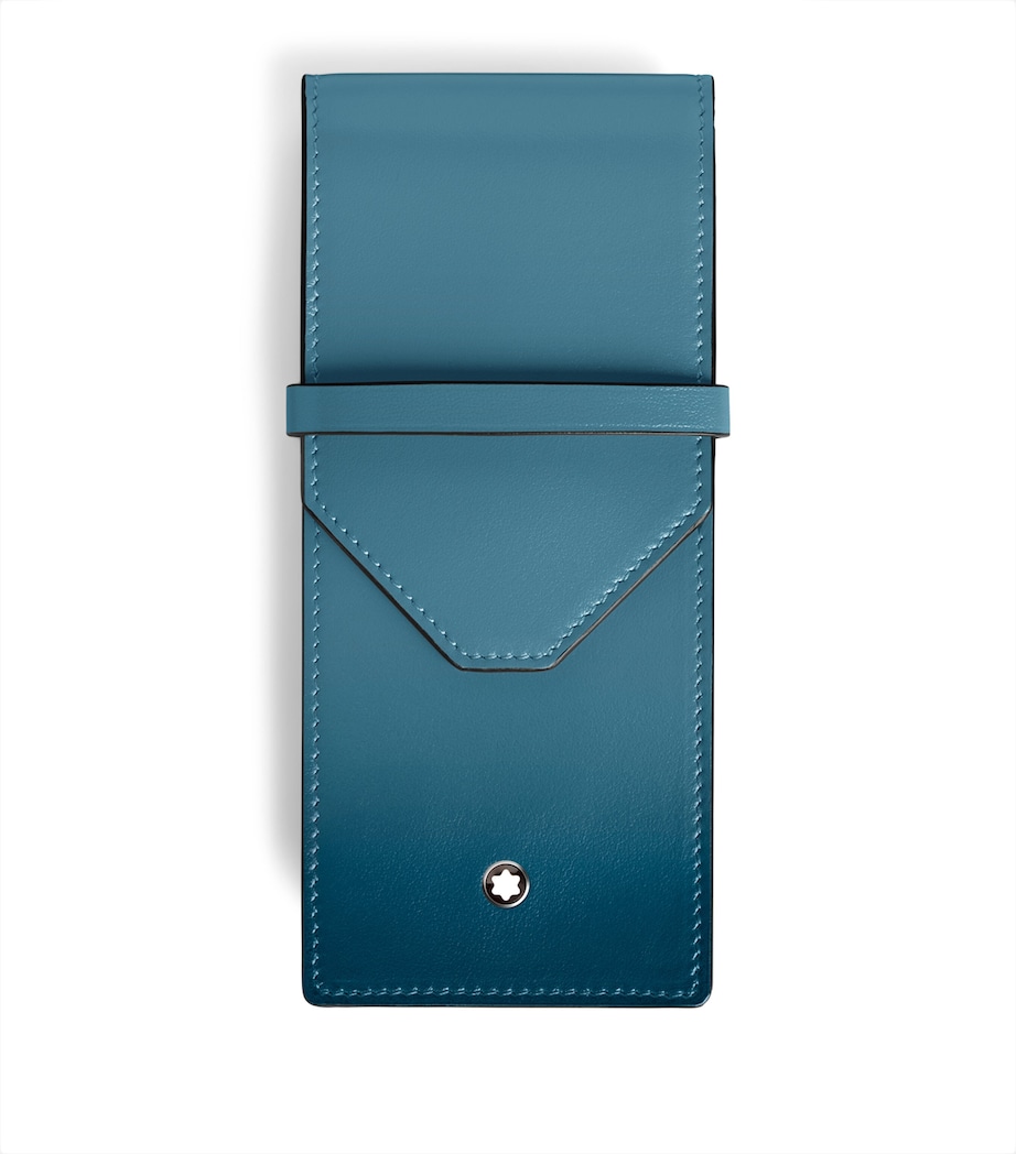 Leather Meisterstück 3-Pen Pouch SMOKEY BLUE Image 1