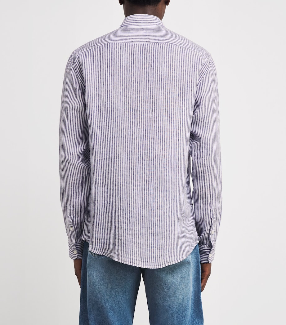 Linen Stripe Shirt STOA-WHT/NAV STRIPE Image 4