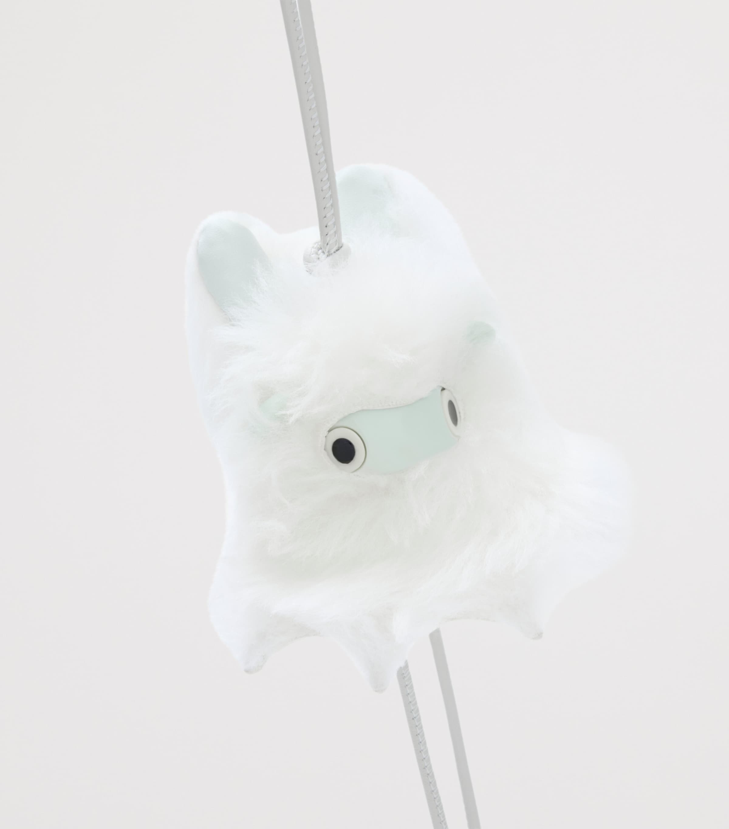 Shearling Snow Bunny Puzz Bag Charm WHITE Image 2