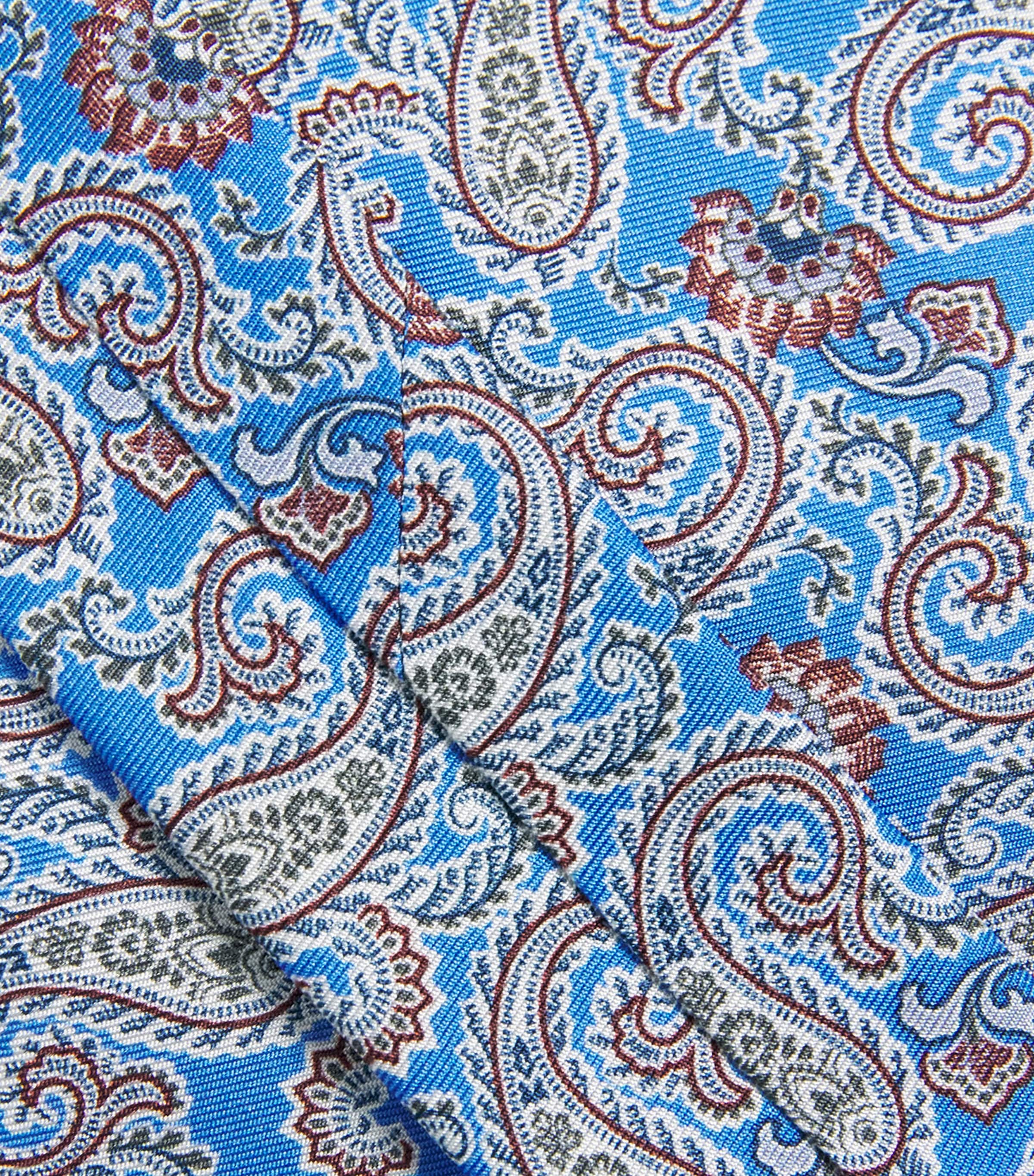 Eton Silk Paisley Tie Blue Image 3