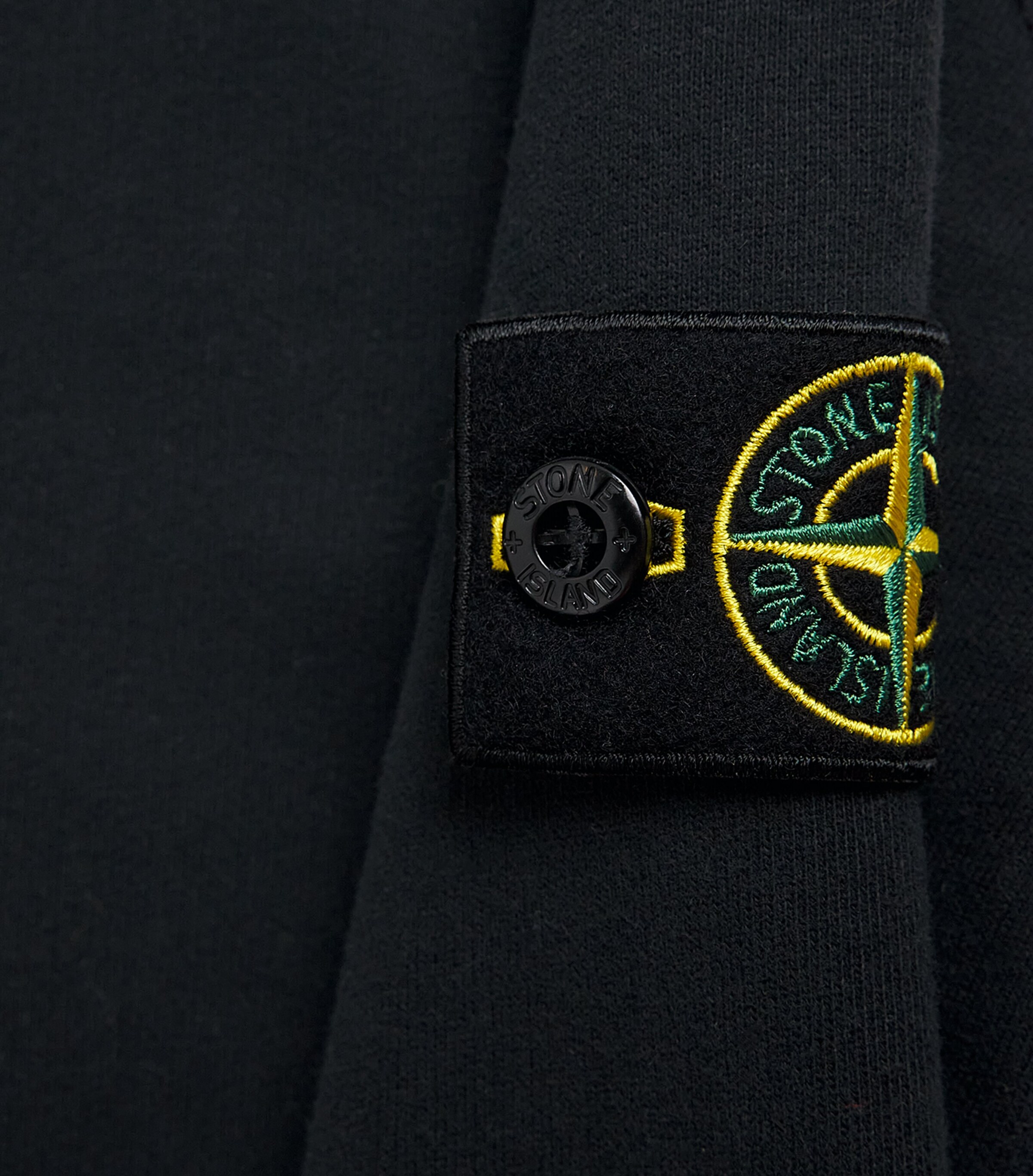 Stone Island Junior Cotton Compass Patch Hoodie (2-14 Years) Black Image 2