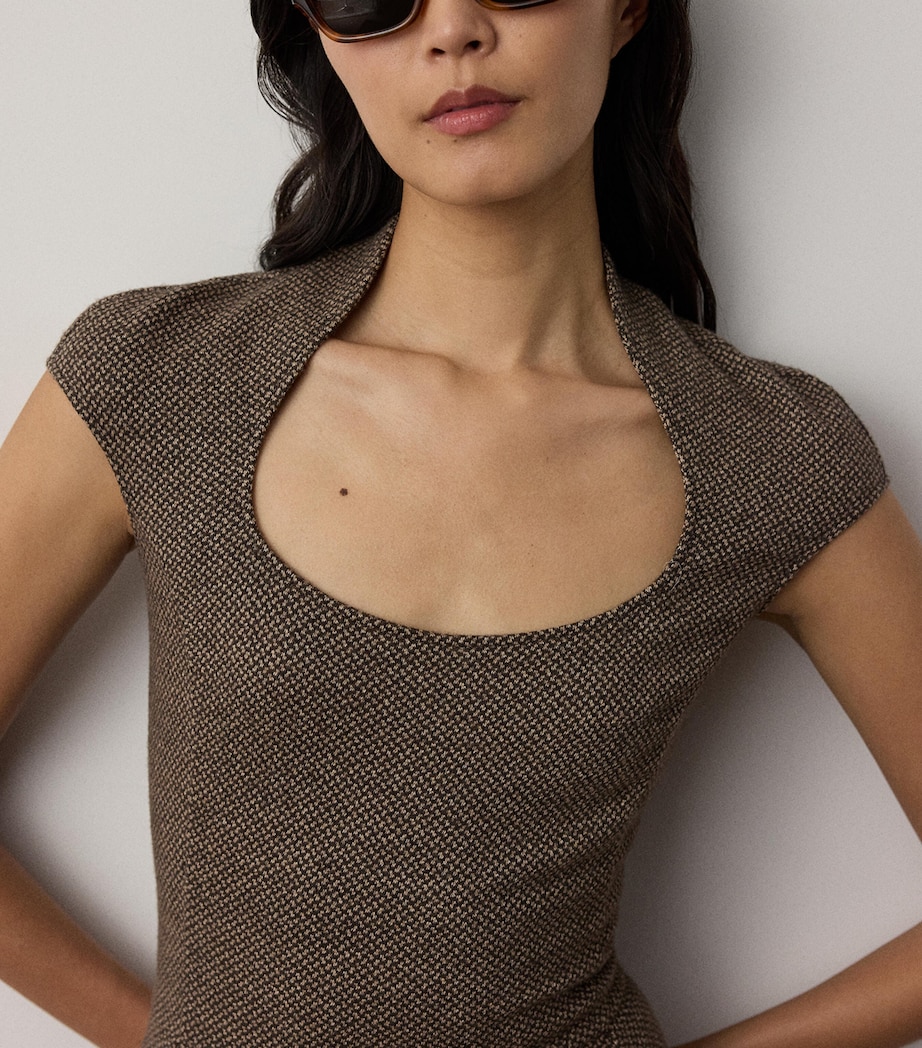 Ralph Lauren Collection Womens Wool-Silk Tweed Maisey Midi Dress Porcini/honey Multi Image 4