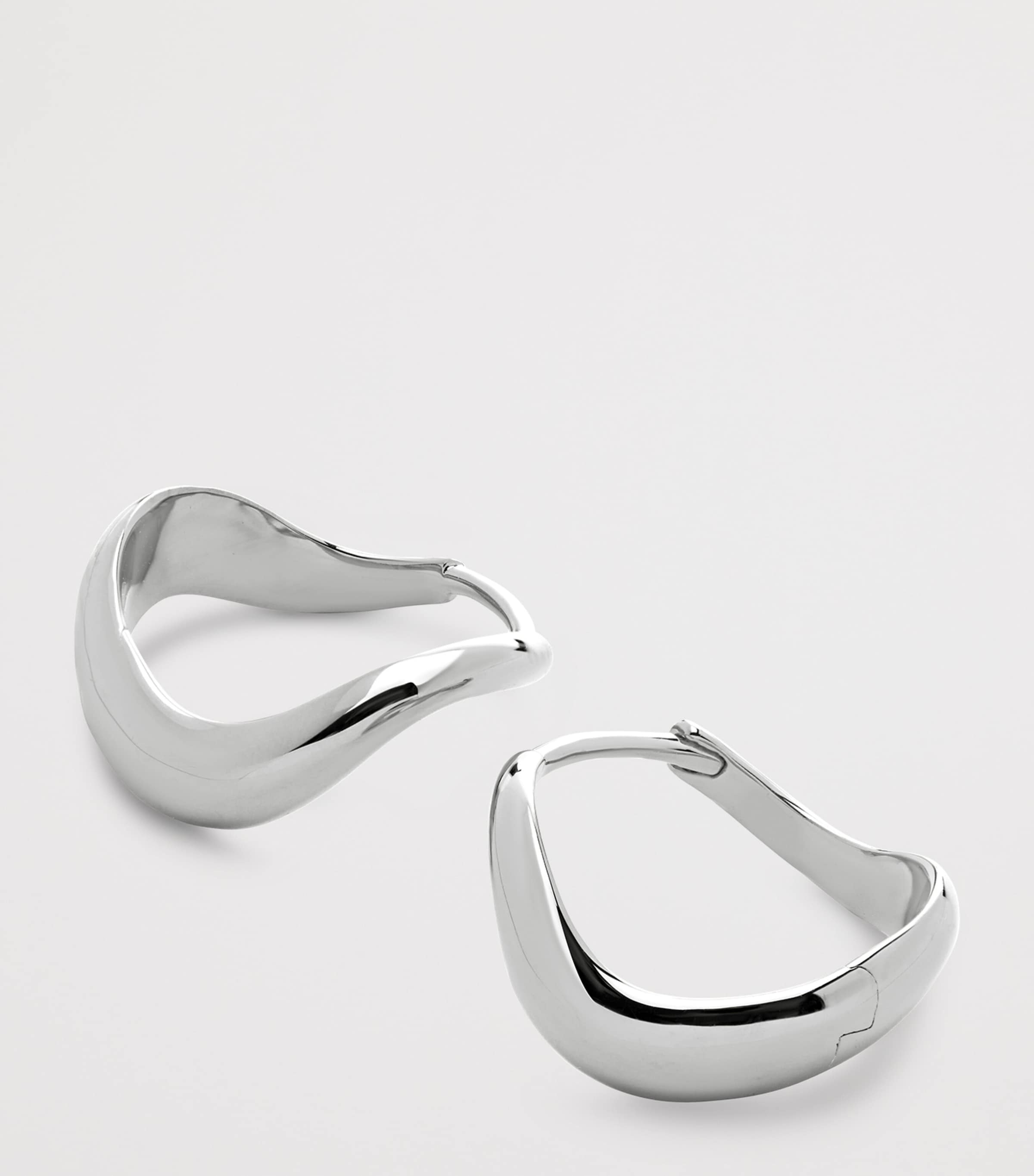 Monica Vinader Small Sterling Silver Swirl Hoop Earrings Sterling Silver Image 3