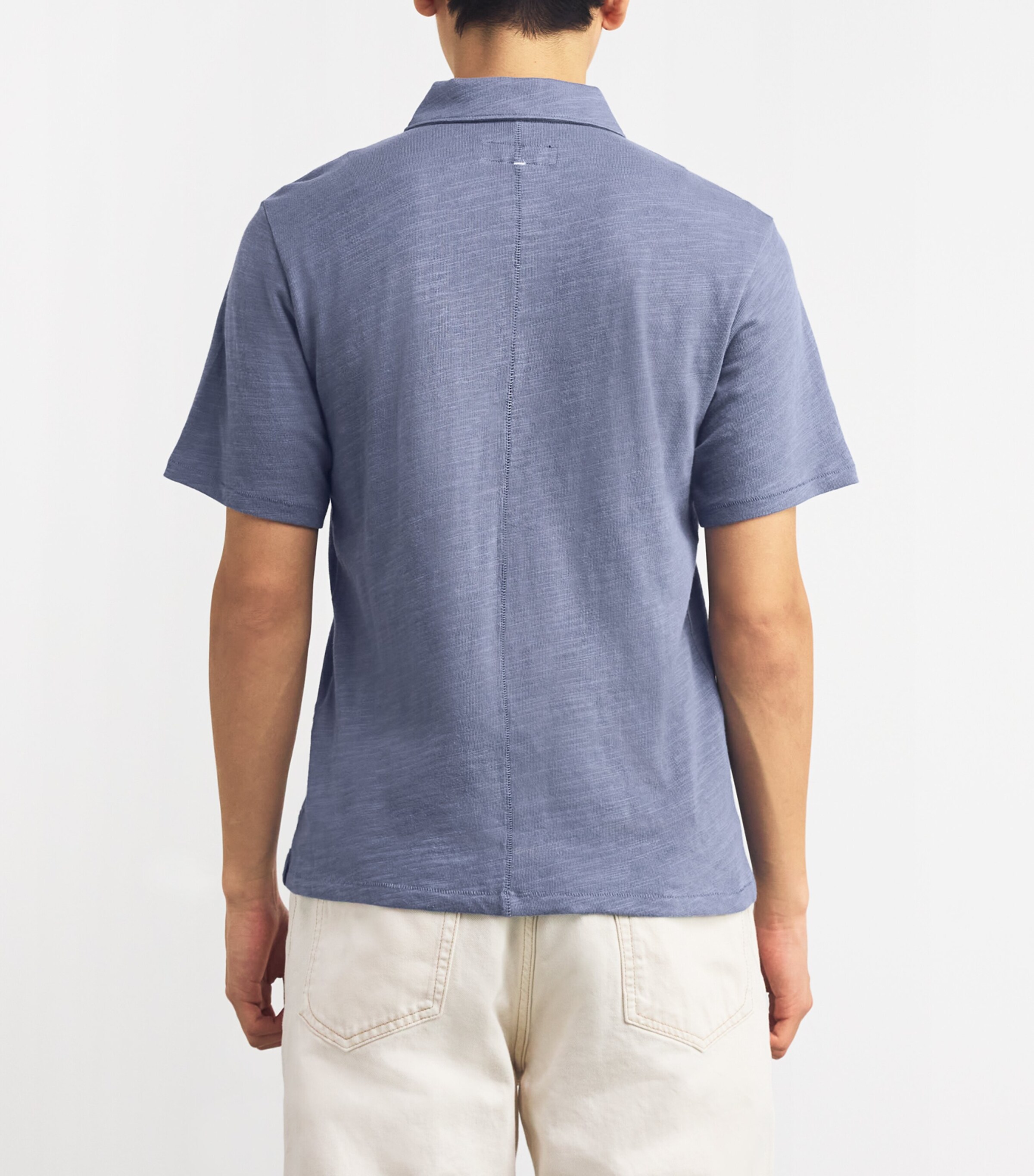 Rag & Bone Mens Cotton Flame Polo Shirt Seagrey Image 4