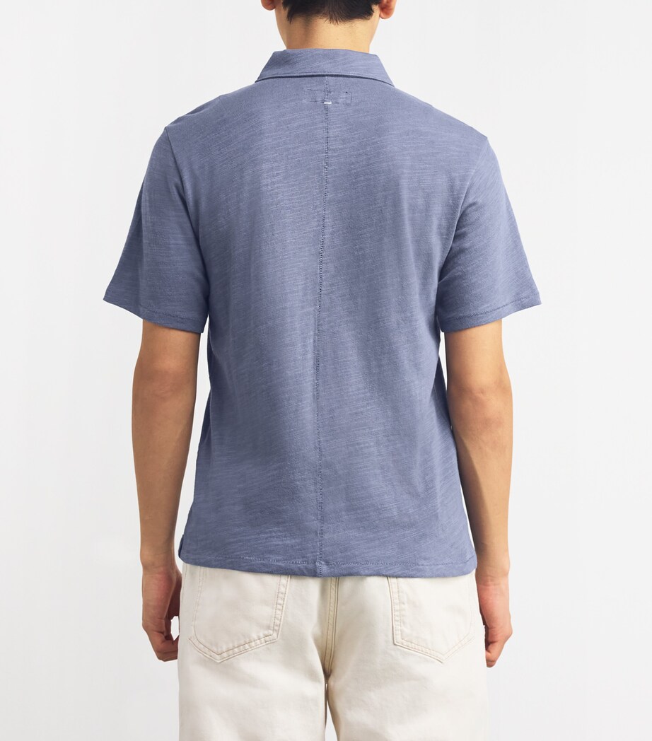 Rag & Bone Mens Cotton Flame Polo Shirt Seagrey Image 4