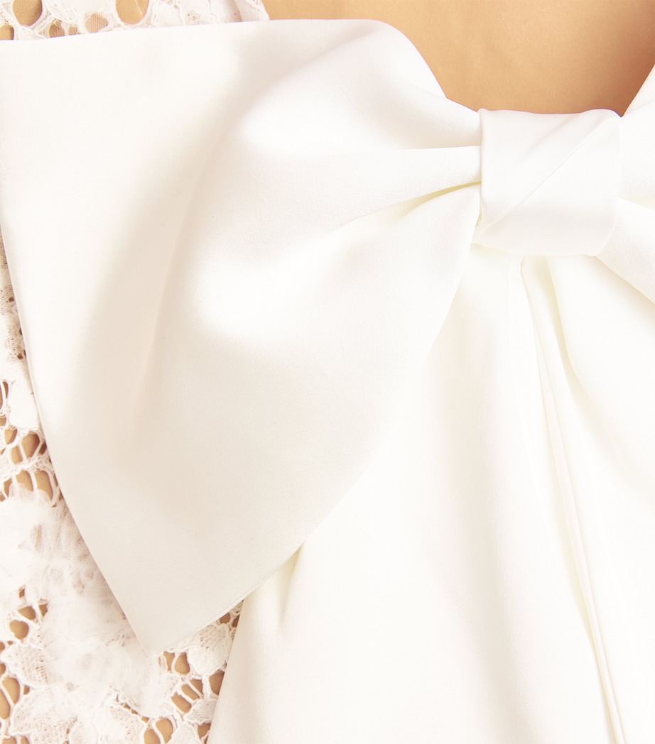 Lace Bow-Detail Mini Dress WHITE Image 5