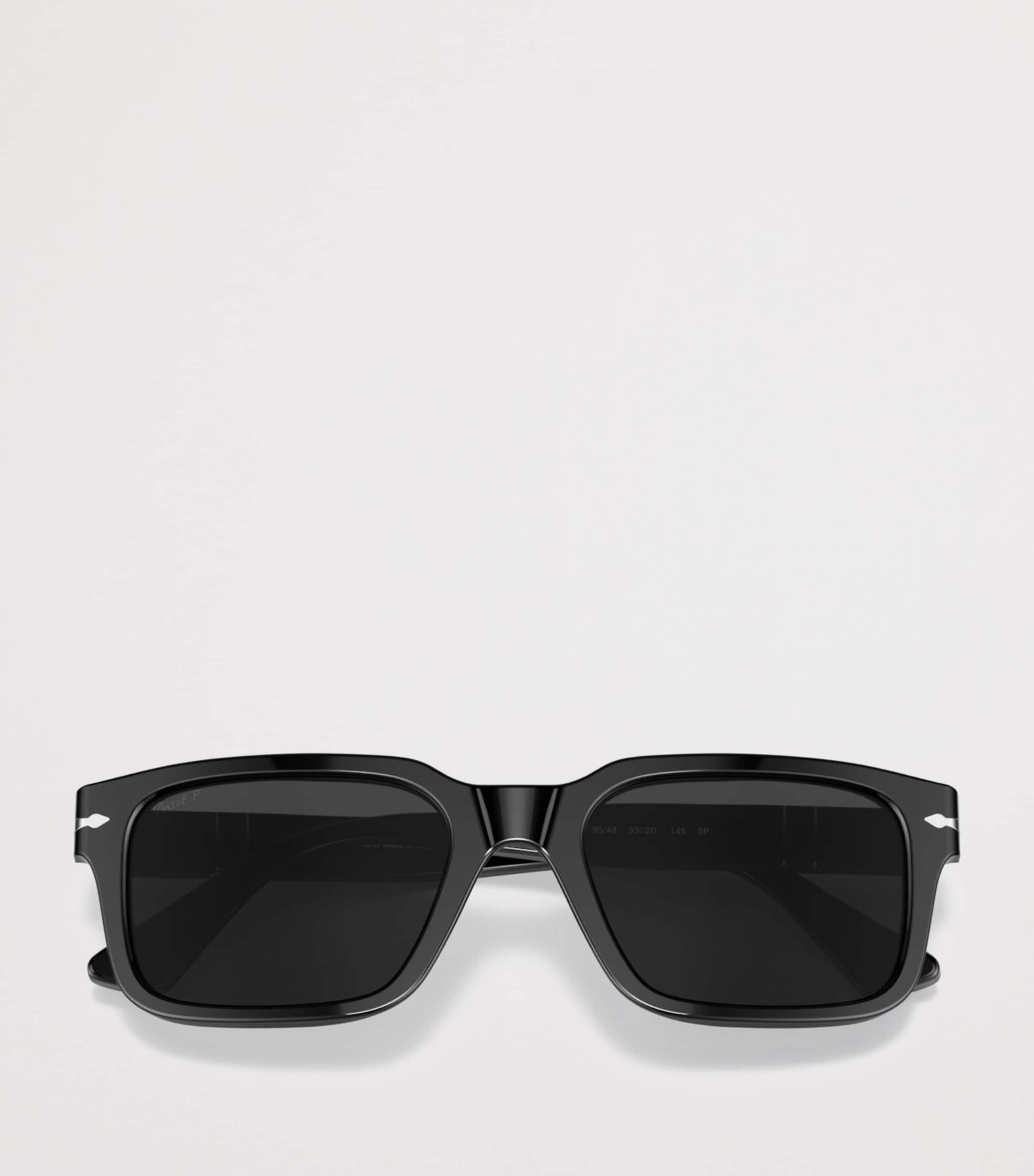 Persol Acetate Rectangle Sunglasses Black Image 5