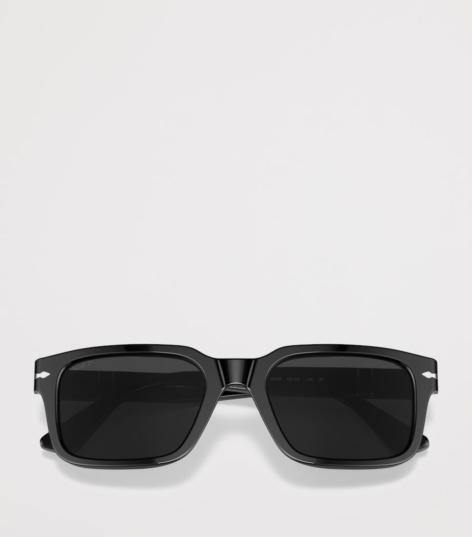 Persol Acetate Rectangle Sunglasses Black Image 5