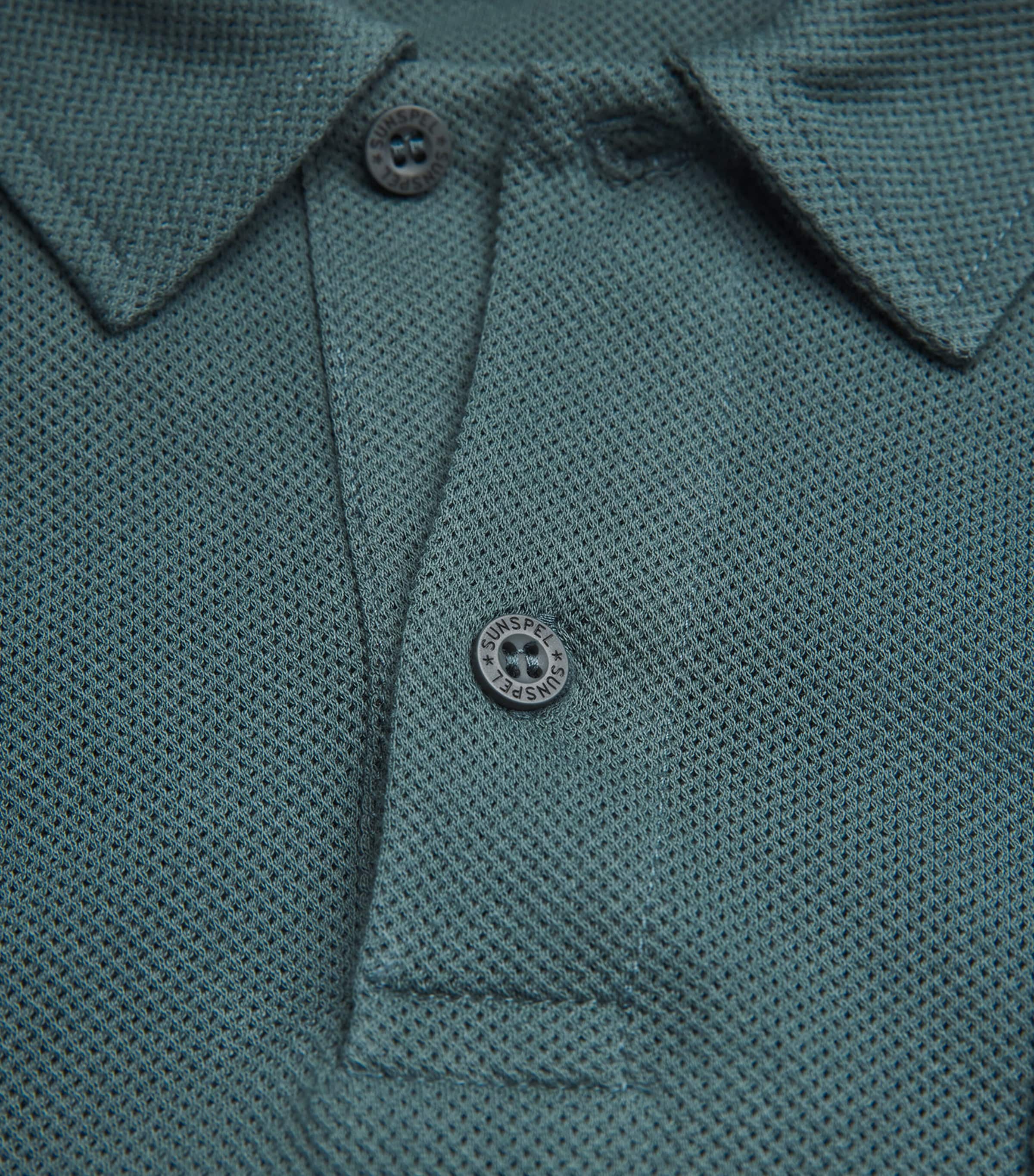 Supima Cotton Riviera Polo Shirt DARK PETROL26 GNIT Image 2