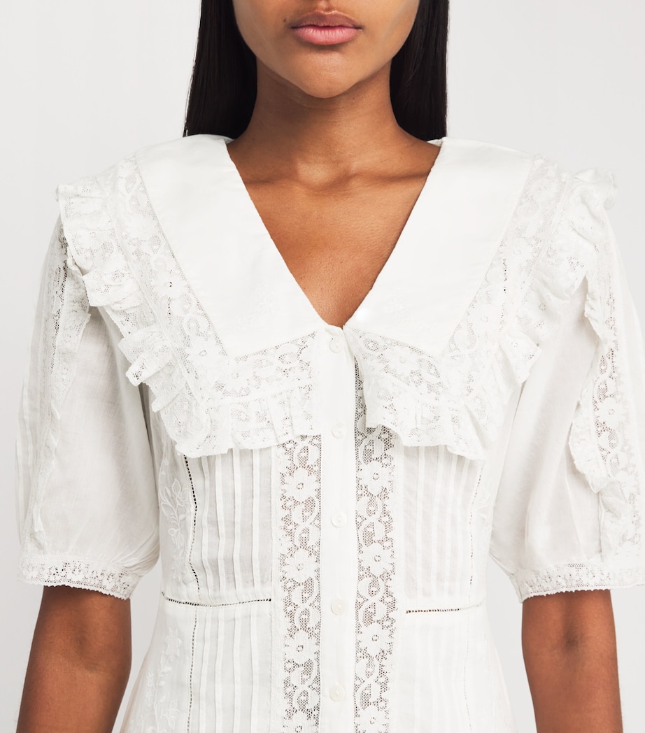 Cotton Dove Mini Dress PANSY EMBR WHITE Image 4