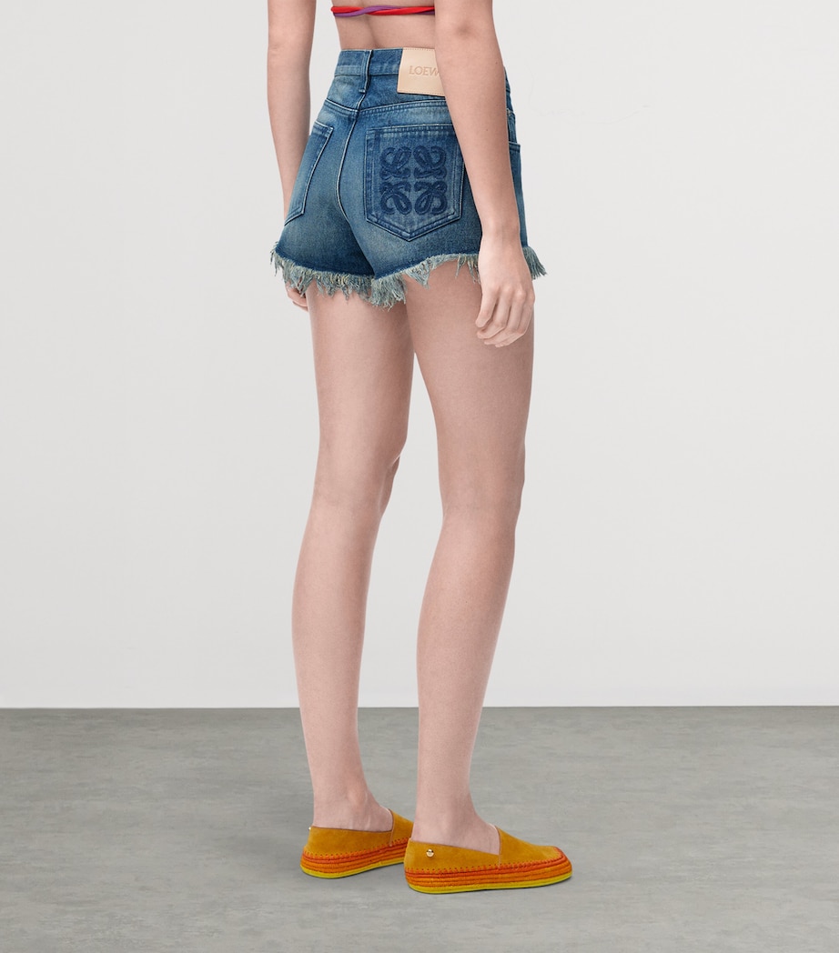 x Paula's Ibiza Denim Anagram Shorts MEDIUM BLUE Image 4