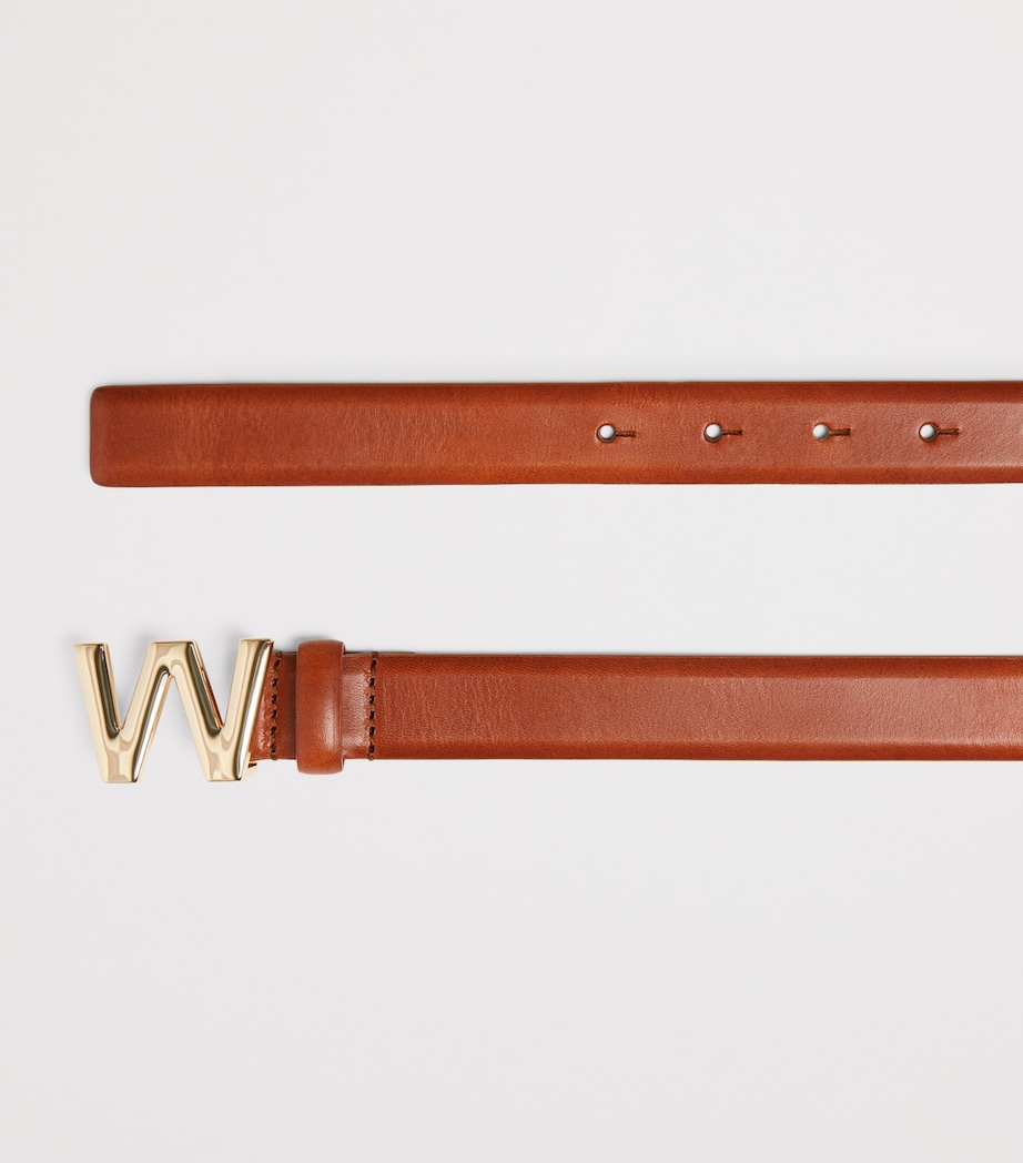 Weekend Max Mara Leather Logo Belt Tobacco Image 3