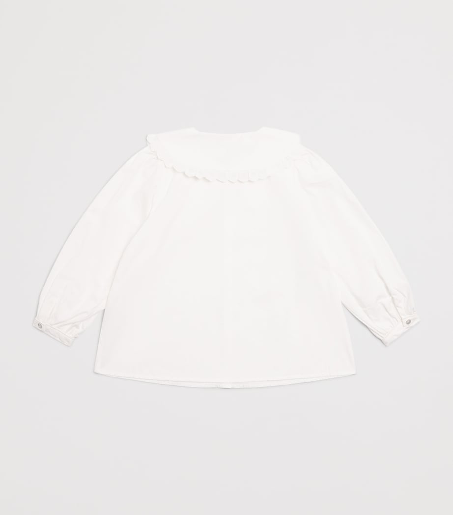 Organic Cotton Coeur Blouse (5-10 Years) S00029 OPTIC WHITE Image 2