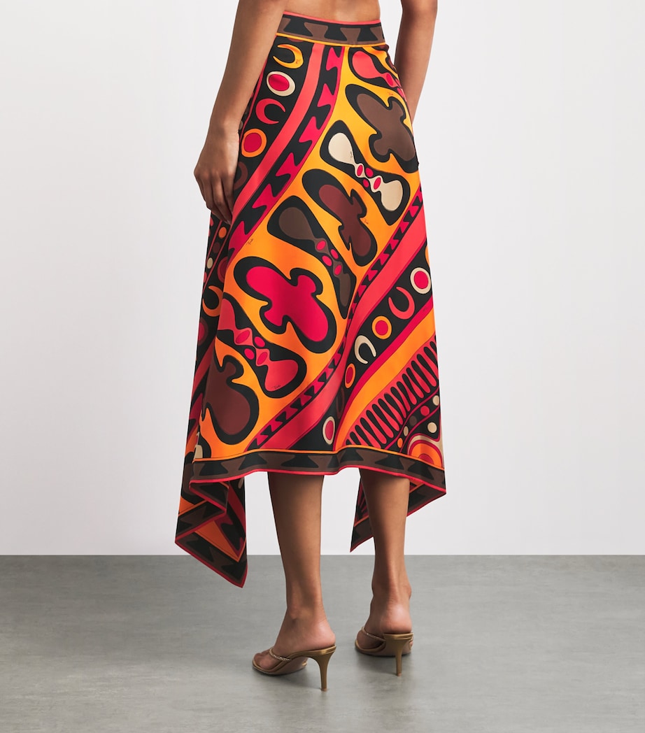 PUCCI Womens Silk Soleil Scarf Skirt Image 5