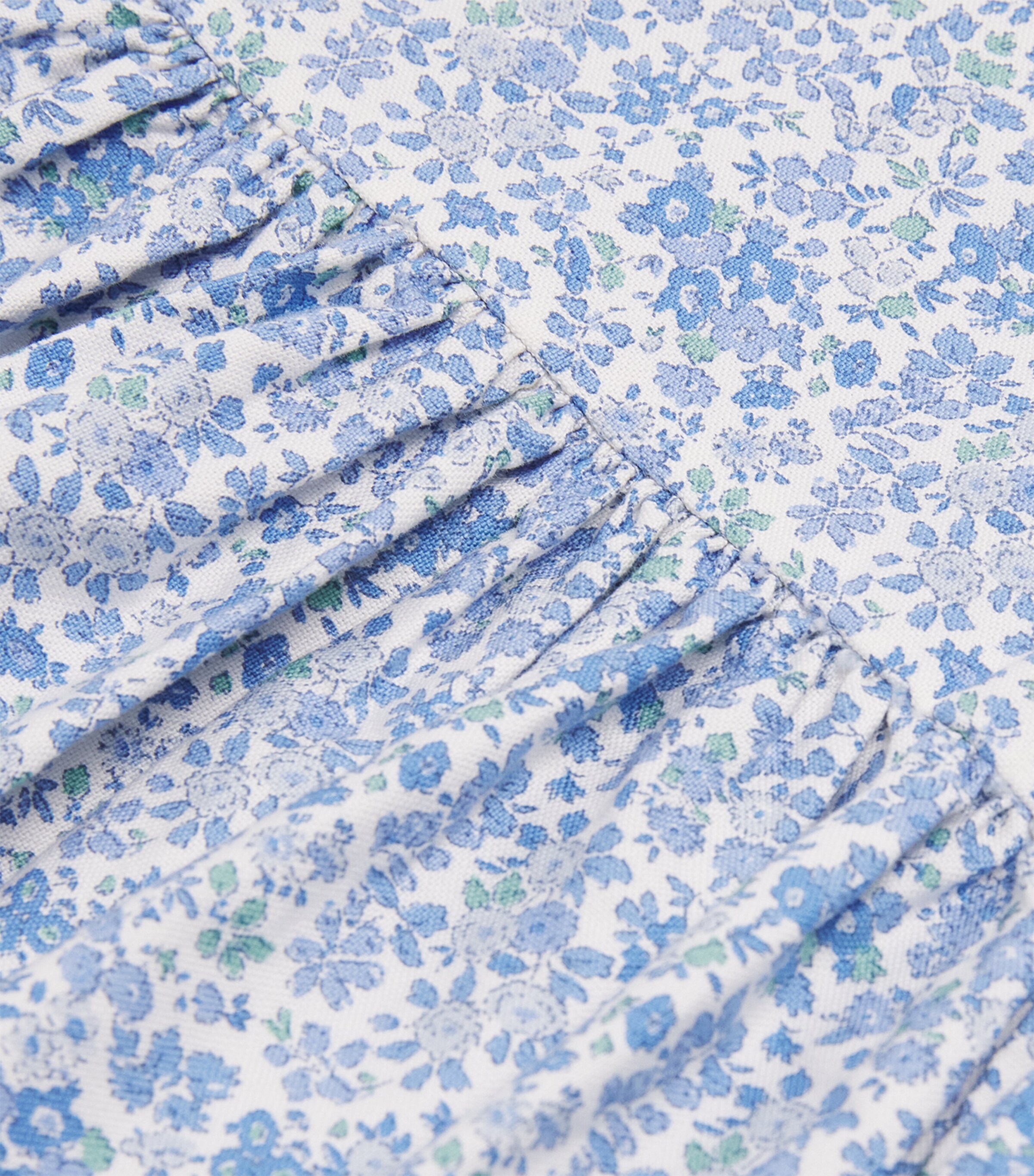 Ralph Lauren Kids Cotton Floral Print Dress (6-14 Years) Carolan Nevis Blue Image 3
