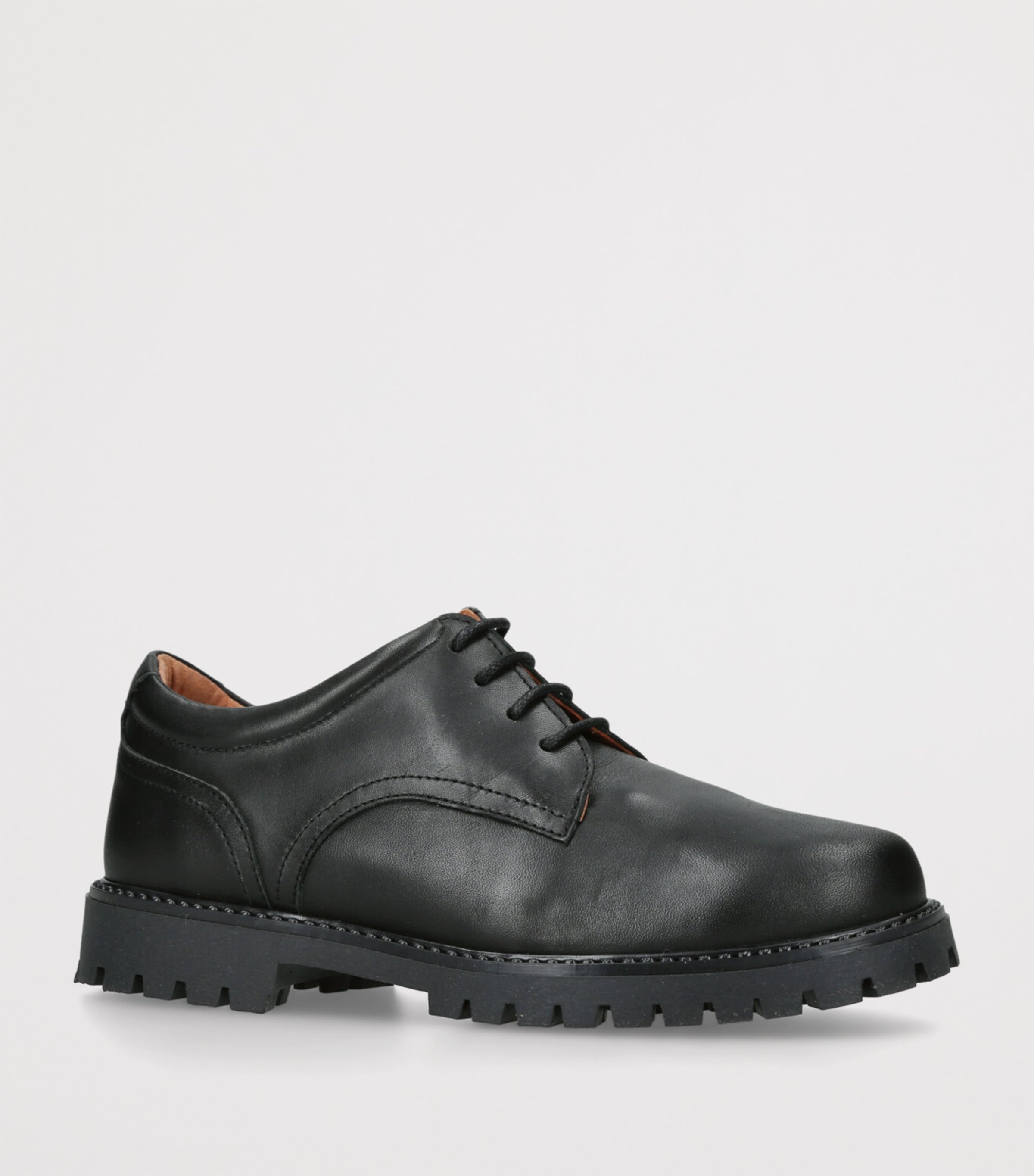 papouelli Leather Lace-Up Harry School Shoes Black Image 3