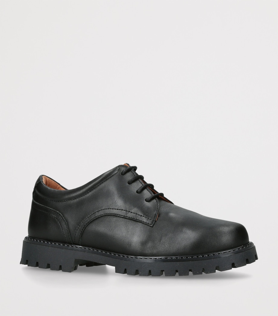 papouelli Leather Lace-Up Harry School Shoes Black Image 3
