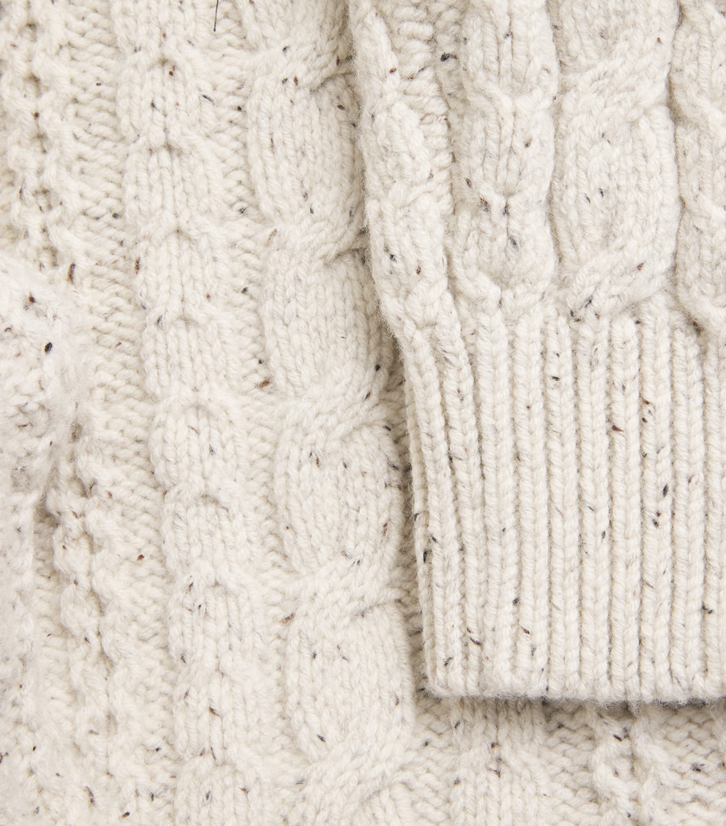 Toteme Ivory Wool Cable-Knit Rollneck Sweater | Harrods US