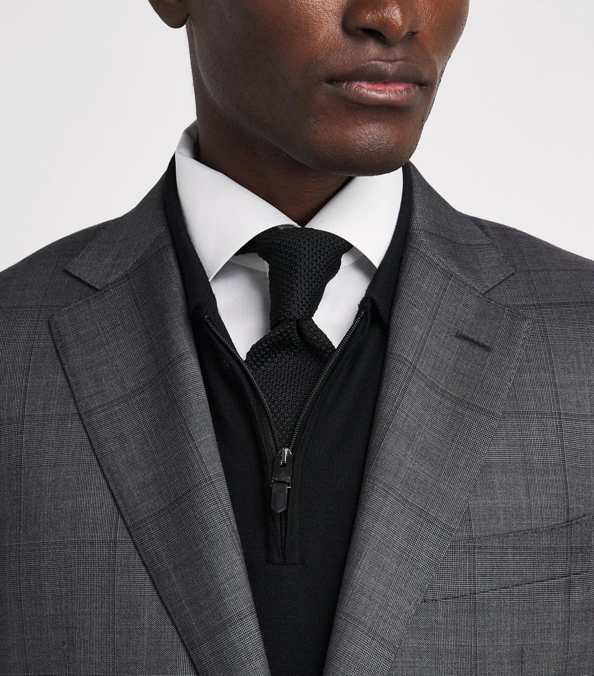 Canali Mens Super 150’s Wool Check 2-Piece Suit Multi Image 3