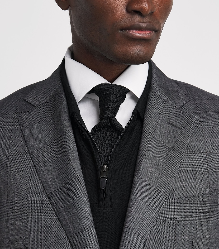 Canali Mens Super 150’s Wool Check 2-Piece Suit Multi Image 3