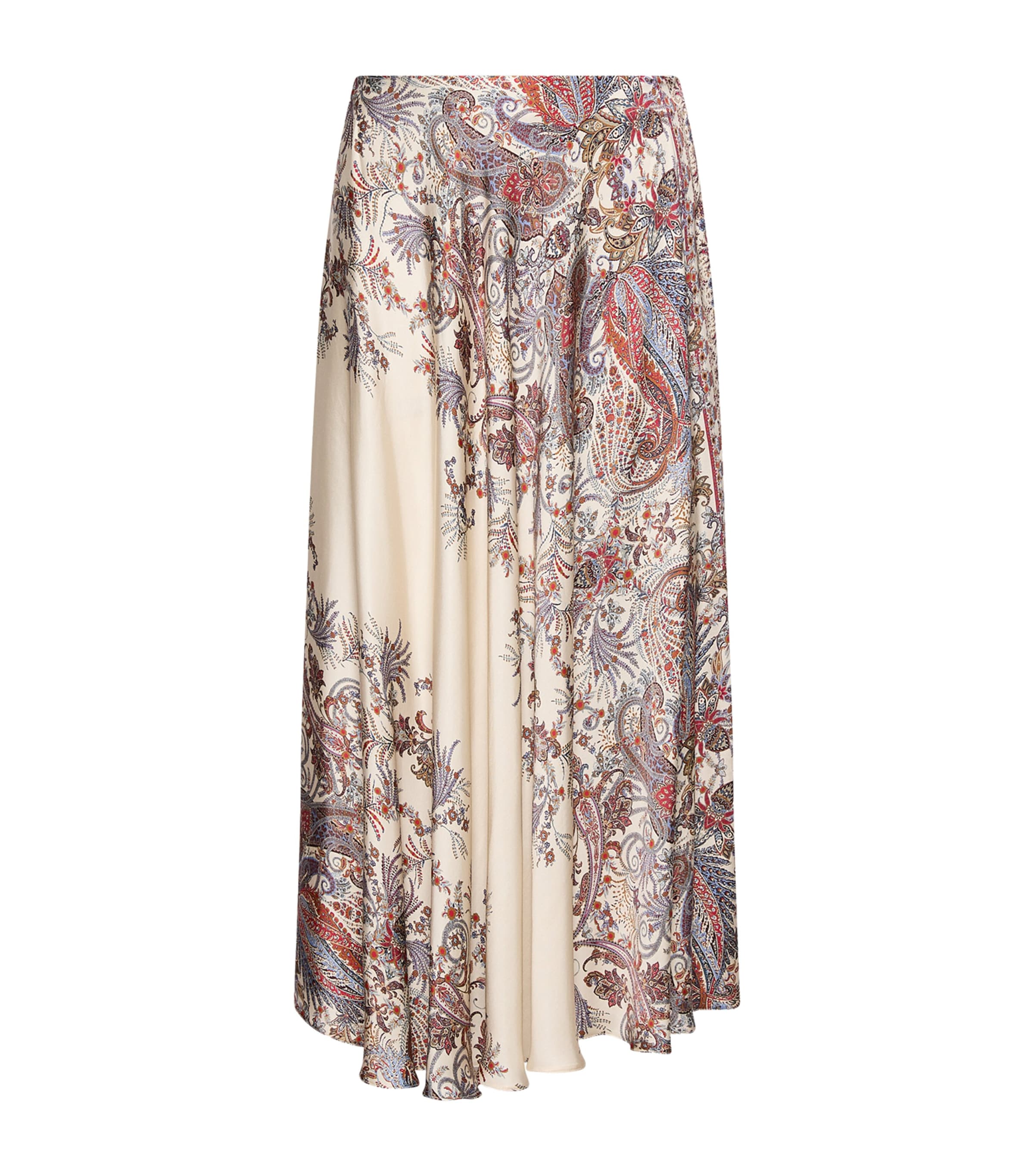 Marella Womens Satin Paisley Print Skirt Cream Image 1