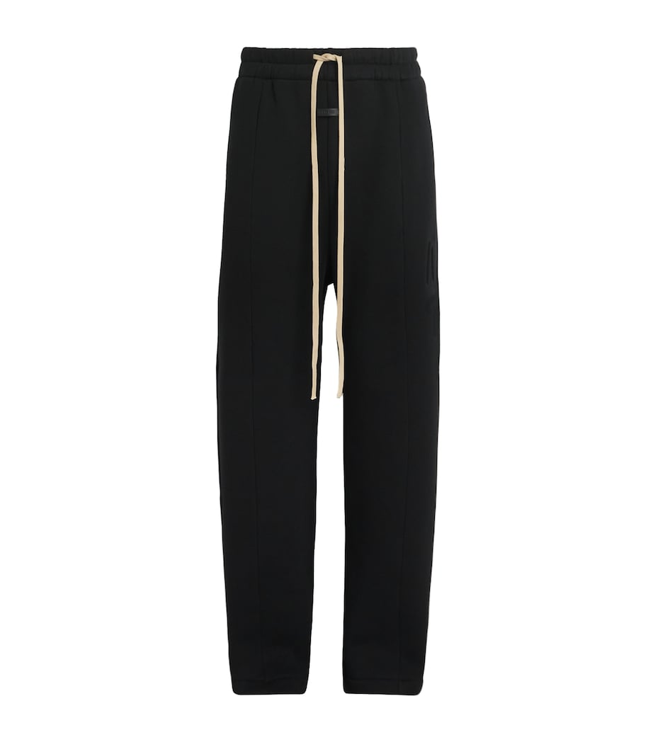 Wide-Leg Athletic Sweatpants BLACK Image 1