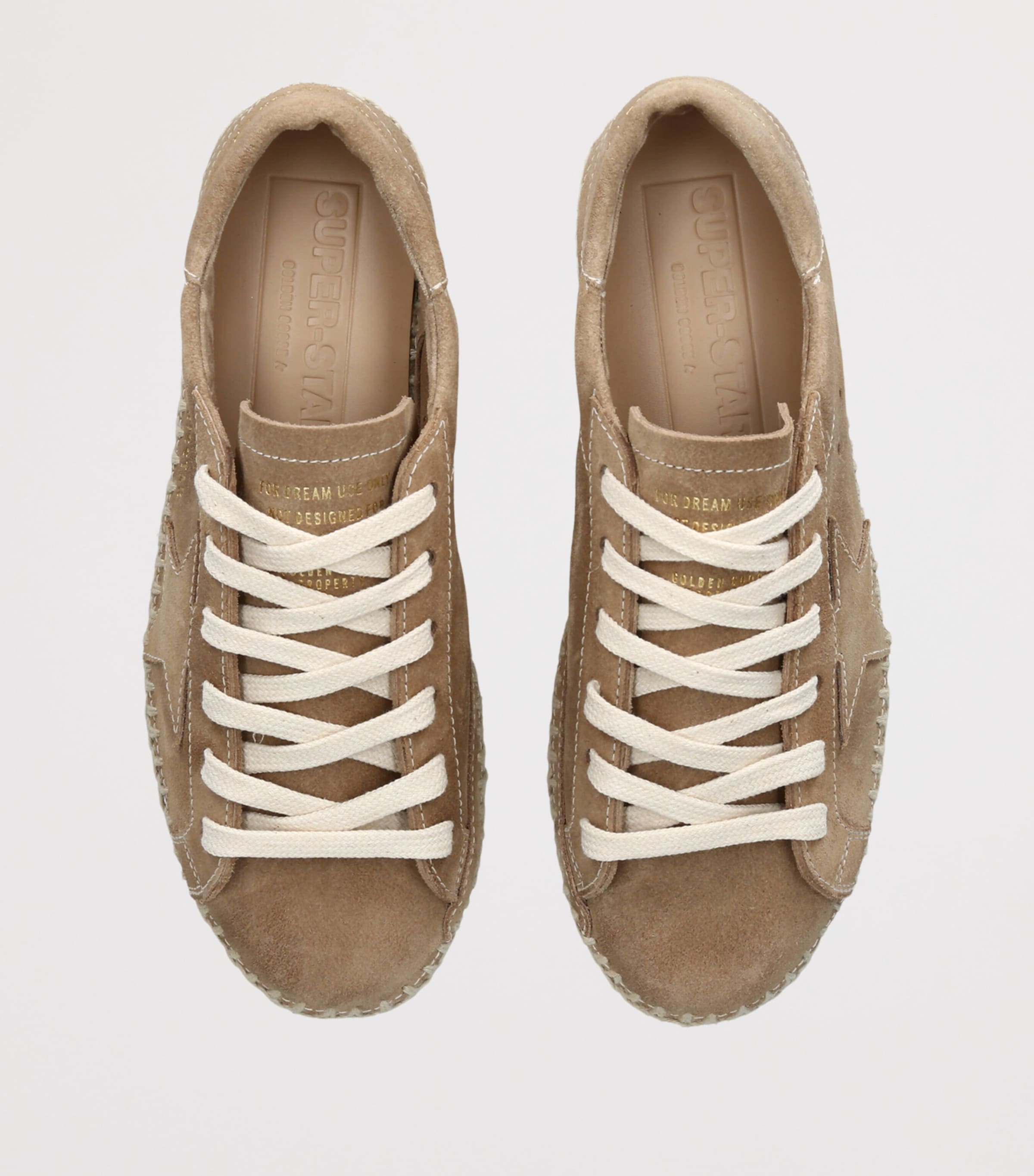 Golden Goose Suede Jute-Effect Super-Star Sneakers Tan Image 4