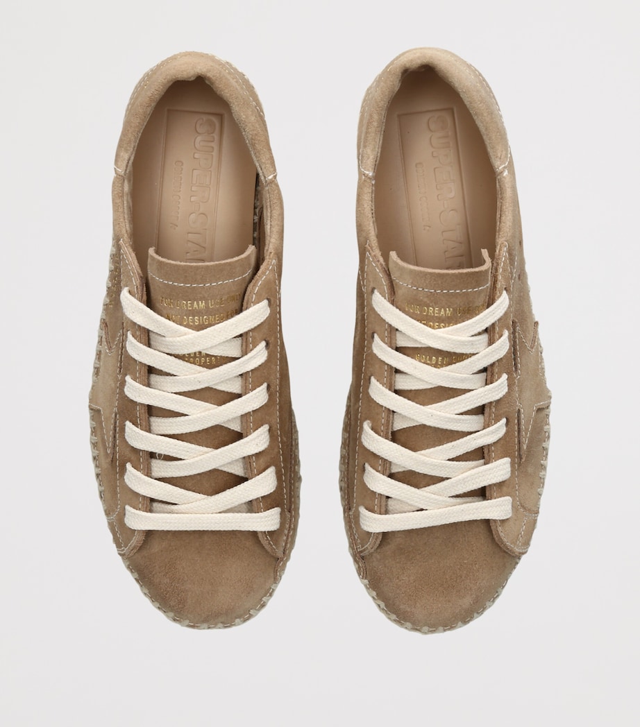 Golden Goose Suede Jute-Effect Super-Star Sneakers Tan Image 4