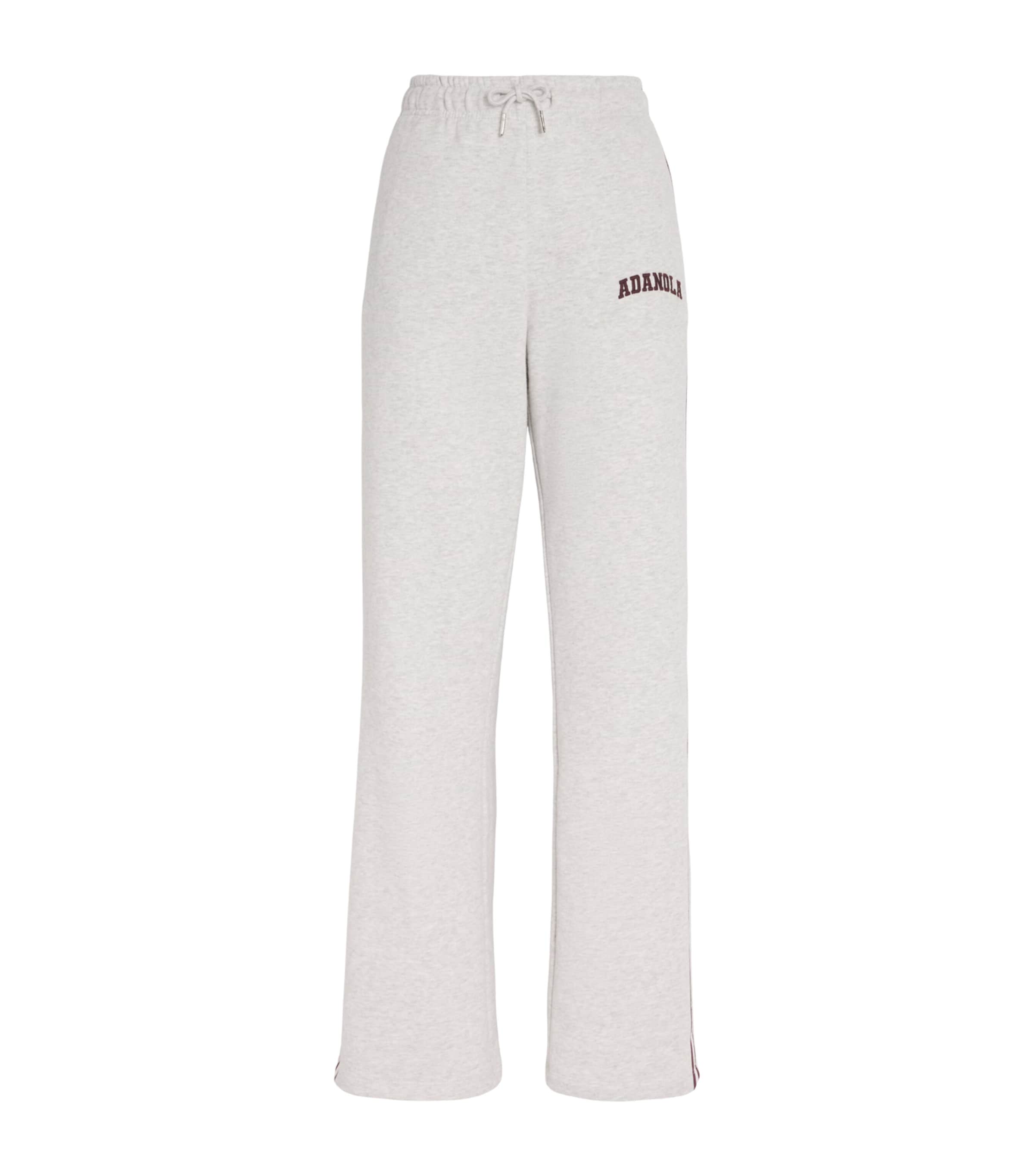 Adanola Organic Cotton-blend Varsity Sweatpants In Gray