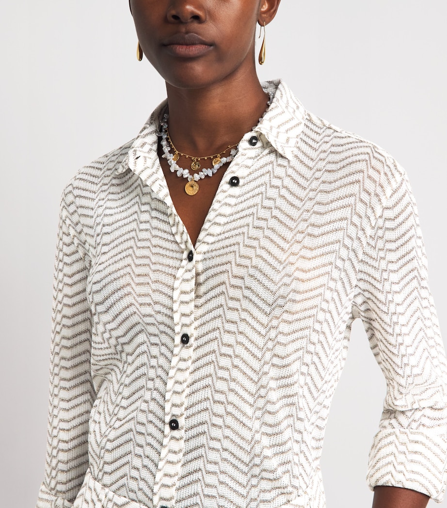 Missoni Womens Chevron Shirt White And Gold Image 3