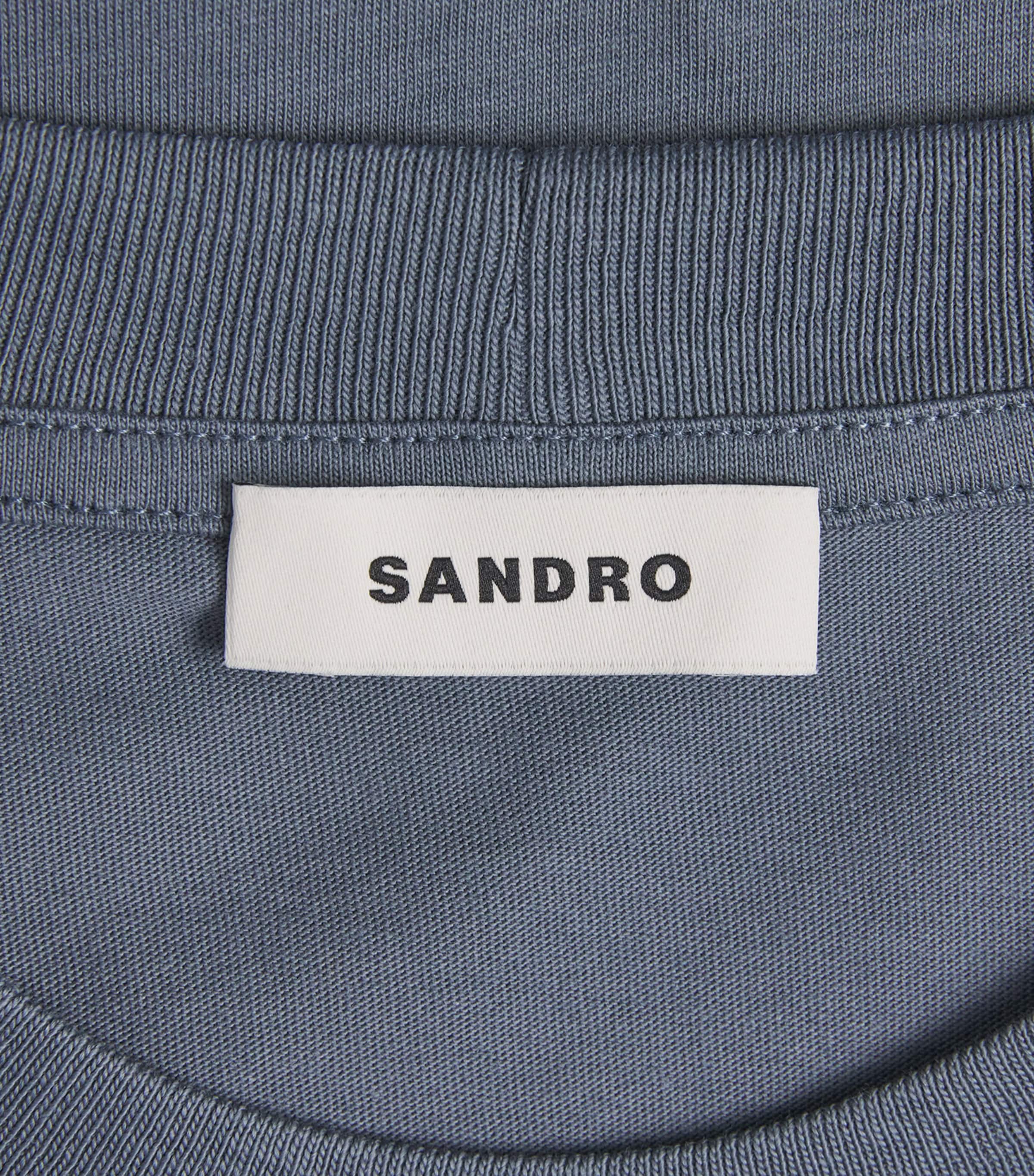 Organic Cotton Logo T-Shirt GREY / BLU Image 5