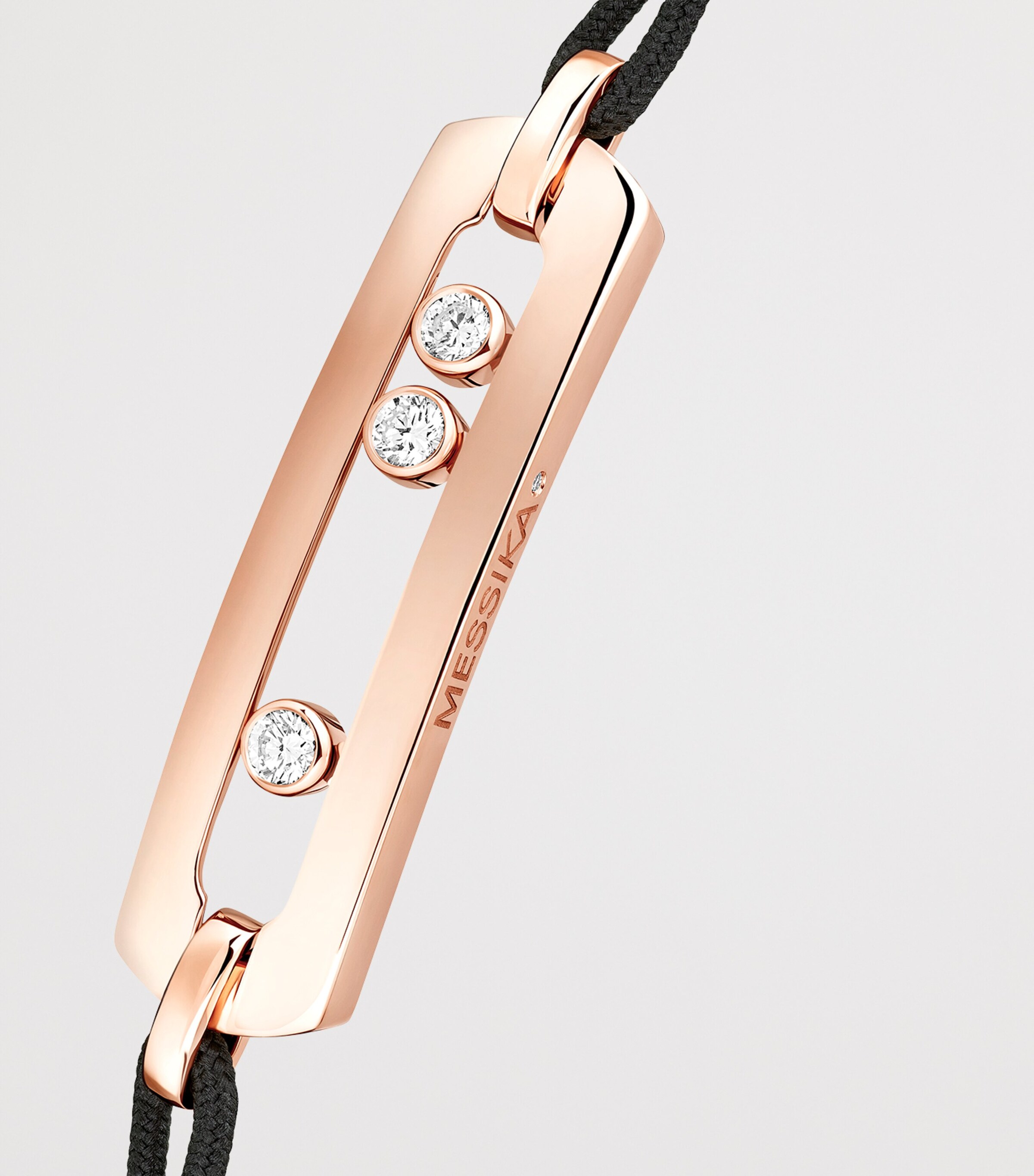 Messika Move Classique Diamond and Pink Gold Cord Bracelet Pink Gold Image 3
