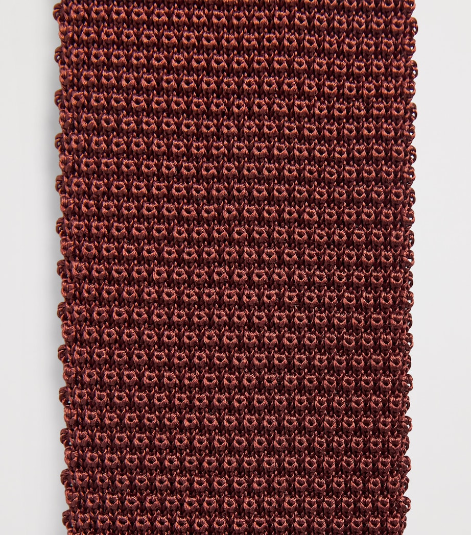 Silk Knitted Tie 032 BURNED LAND Image 3