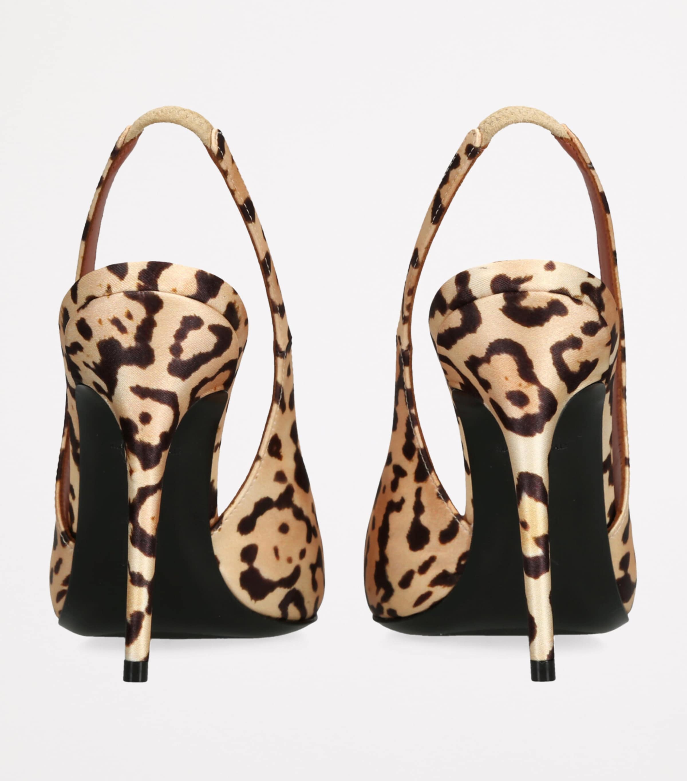 Satin Leopard Anok Slingback Pumps 105 DK.BRN COM Image 2