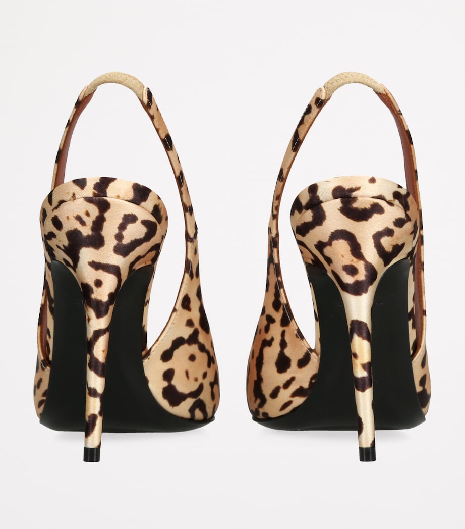 Satin Leopard Anok Slingback Pumps 105 DK.BRN COM Image 2