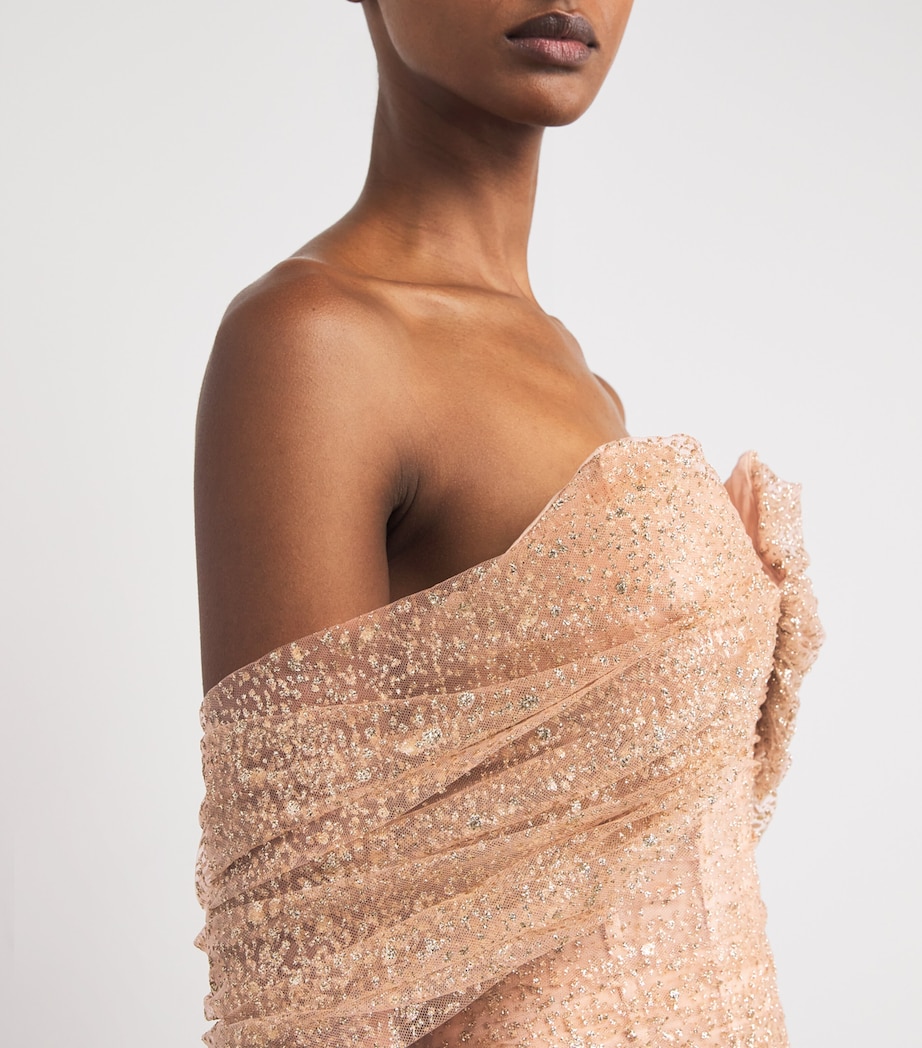 Tulle Draped La Rose Gown PEACH Image 6